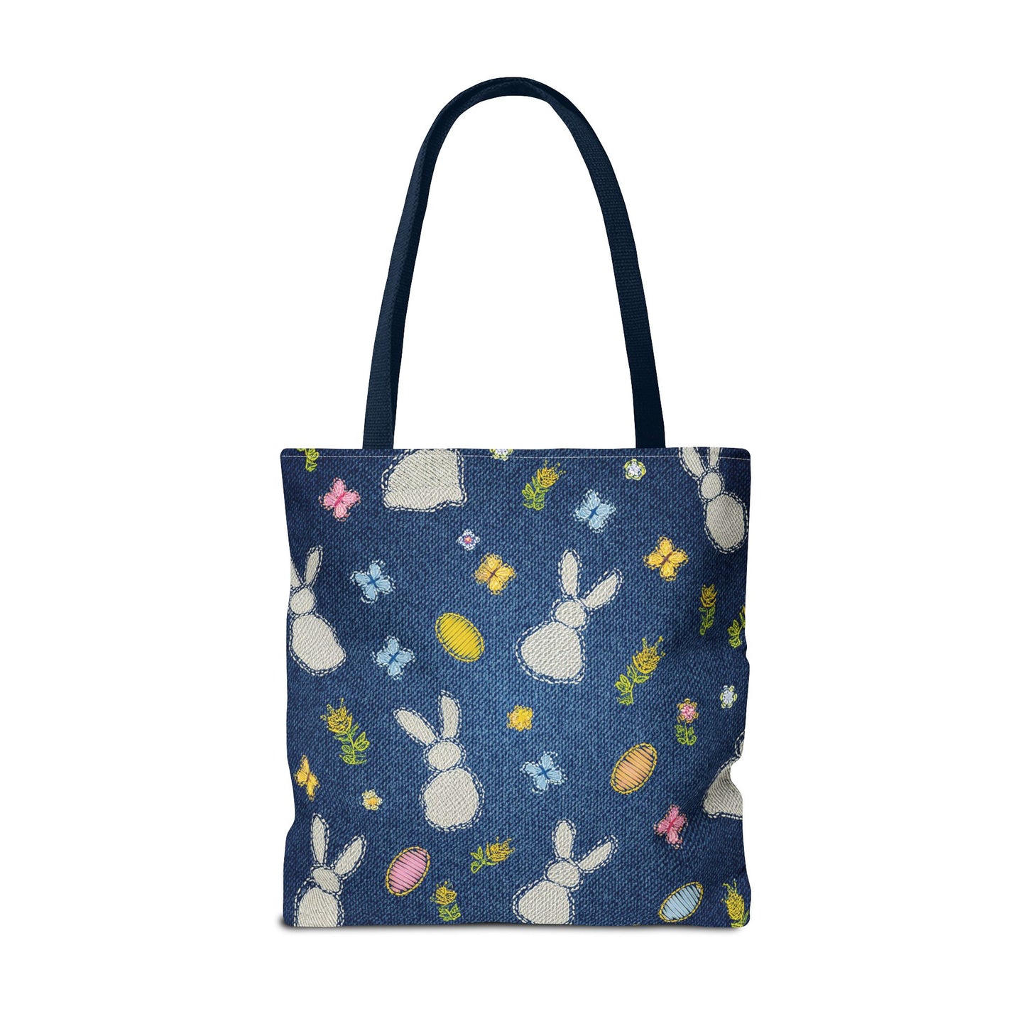 Easter Graphic Design Denim Fabric Imitation Print Unisex Canvas Bag Poly Spun 3 Sizes Tote Bag 204-2