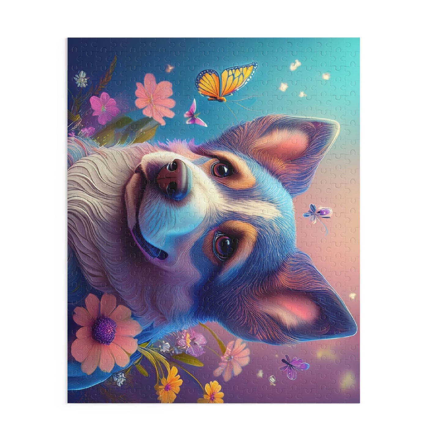 Puzzles-22 Floral Dog Face Puzzle 500-Piece  Floral Dog Puzzle 500-Piece, Kids Puzzles Size: 16" x 20",  Ages 9+