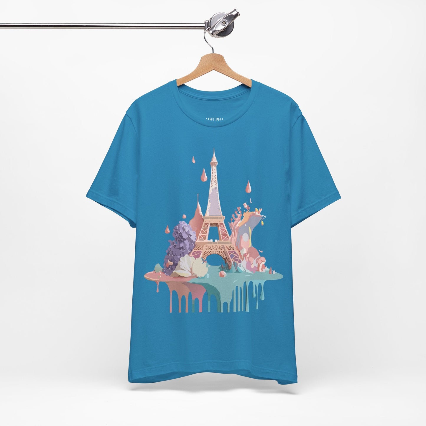 Paris Graphic Tee Unisex Short Sleeve Shirt With Vintage Inspired Adelpha Artwork