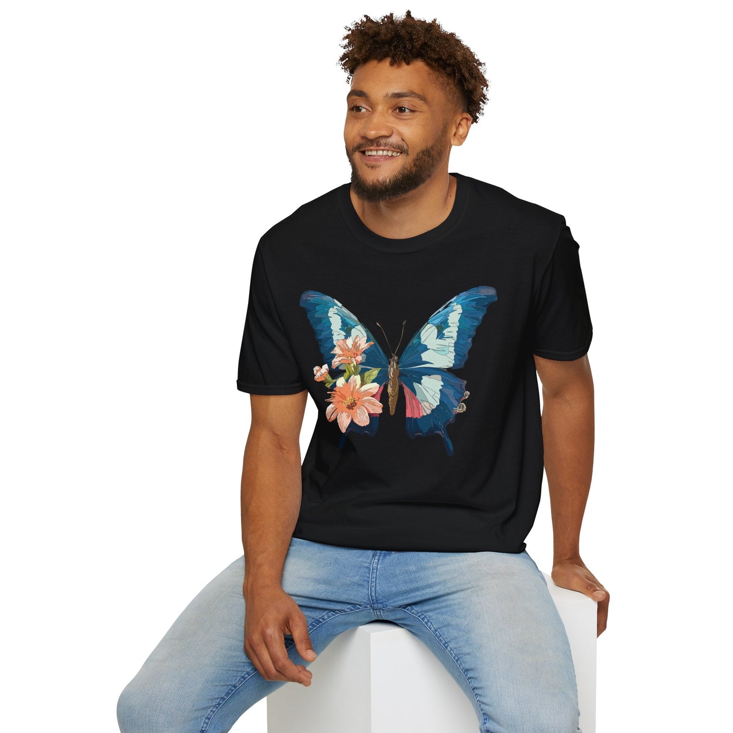 Butterfly Themed Unisex T Shirt Monarch Design Softstyle 64000 100 Cotton Tee For Everyday Comfort
