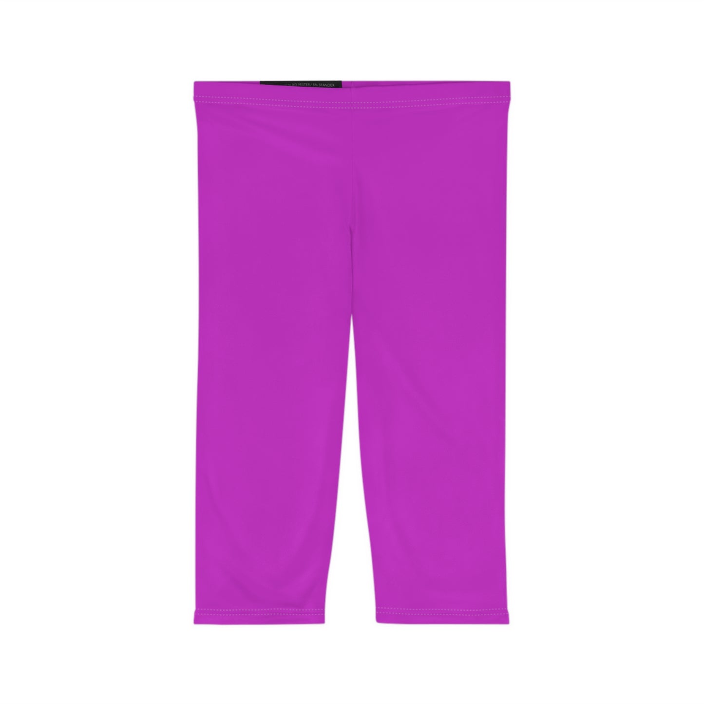 Vivid Orchid Color Women's Brushed Suede Poly Span Casual Capri Leggings XS-2XL
