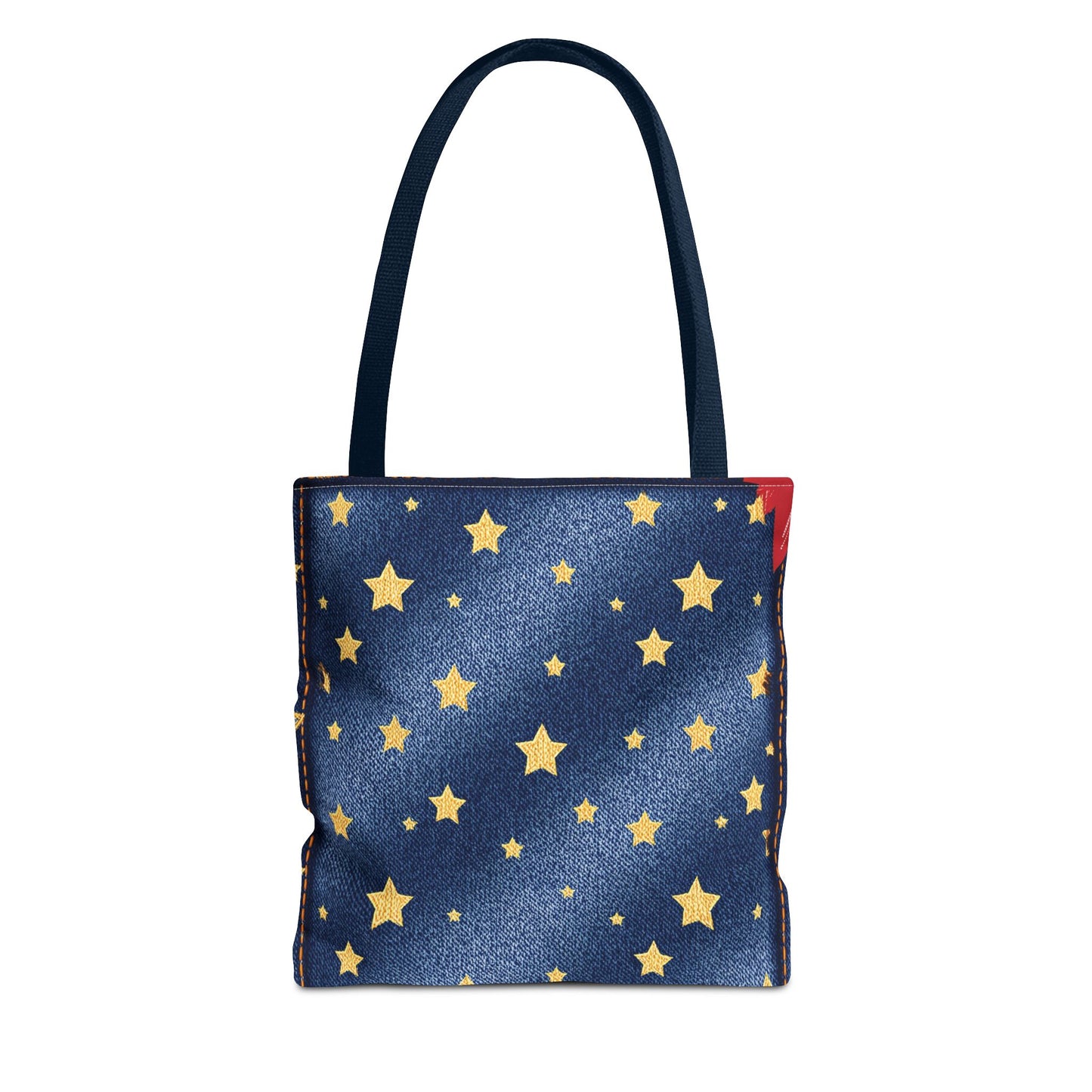 Denim Fabric Imitation Print Unisex Canvas Bag Poly Spun 3 Sizes Tote Bag 181-6