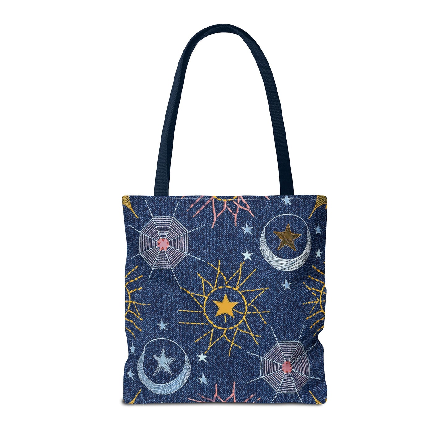 Denim Fabric Imitation Print Unisex Canvas Bag Poly Spun 3 Sizes Tote Bag 183-7