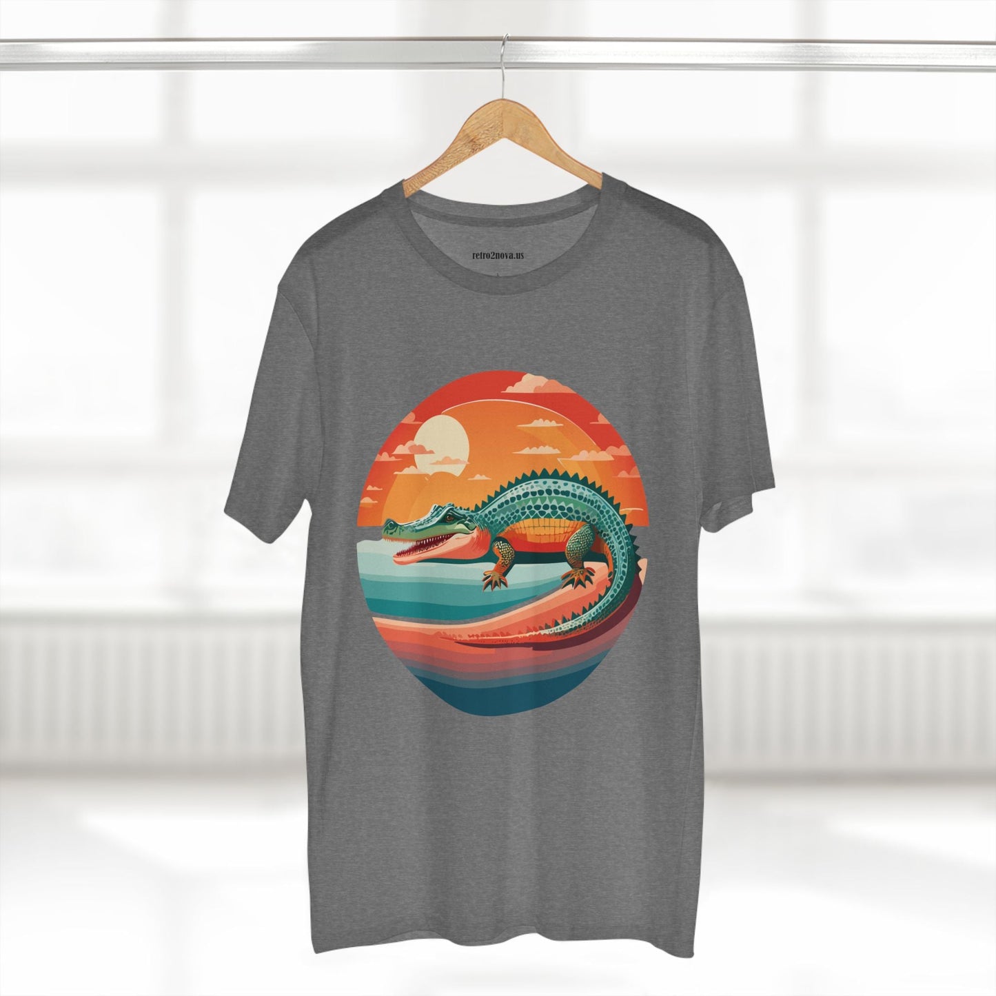 Unisex Crocodile Animal Shirt With Original Art Design Retro2Nova Premium Cotton Staple Tee For Everyday Comfort