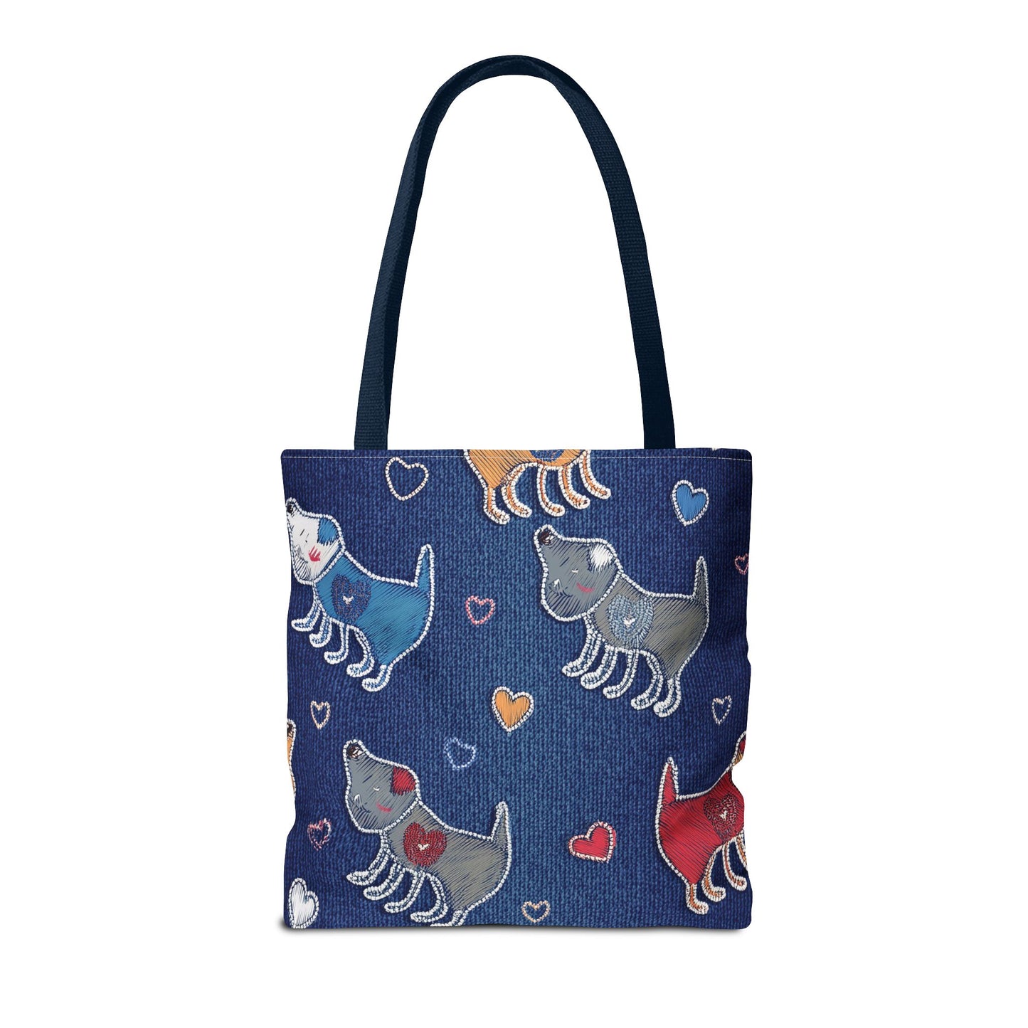 Love Day Graphic Design Denim Fabric Imitation Print Unisex Canvas Bag POLY 3 Sizes Tote Bag 201-13