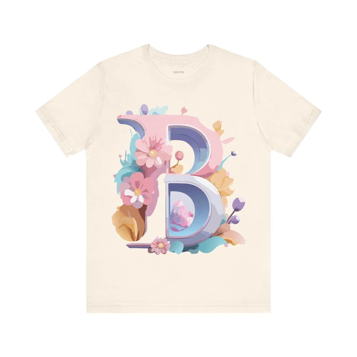 Letter B Shirt Unisex Graphic Tee By Adelpha With Vintage Inspired Artwork Short Sleeve