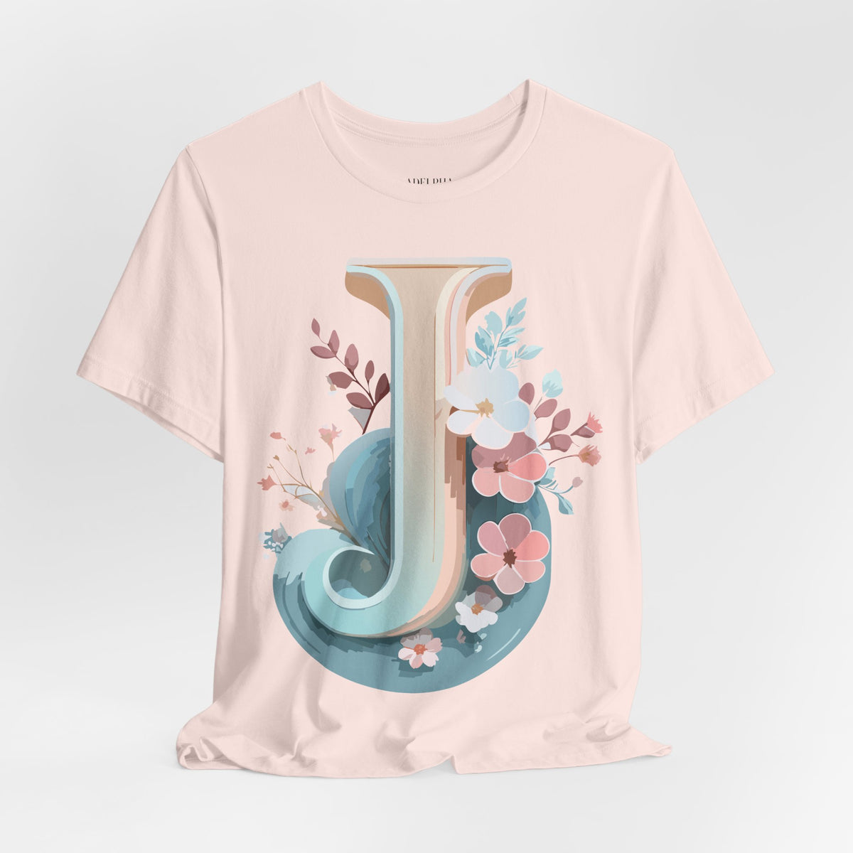 Letter J Graphic Unisex Cotton Bella+Canvas Tee with Art Letter Design