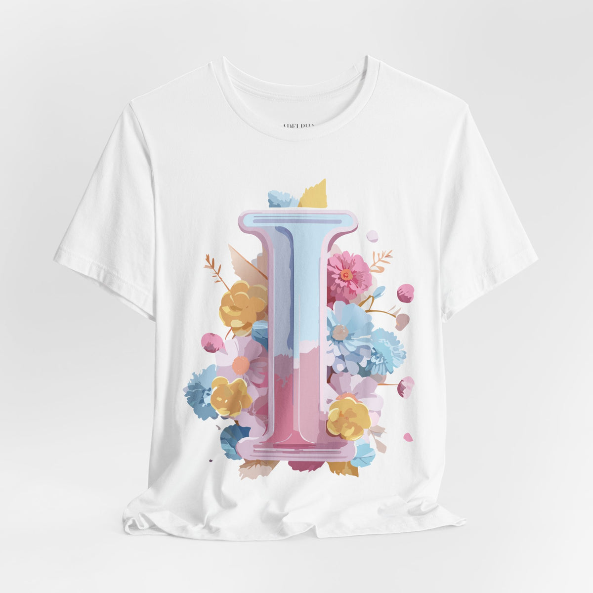 Letter I Graphic Unisex Cotton Bella+Canvas Tee with Art Letter Design