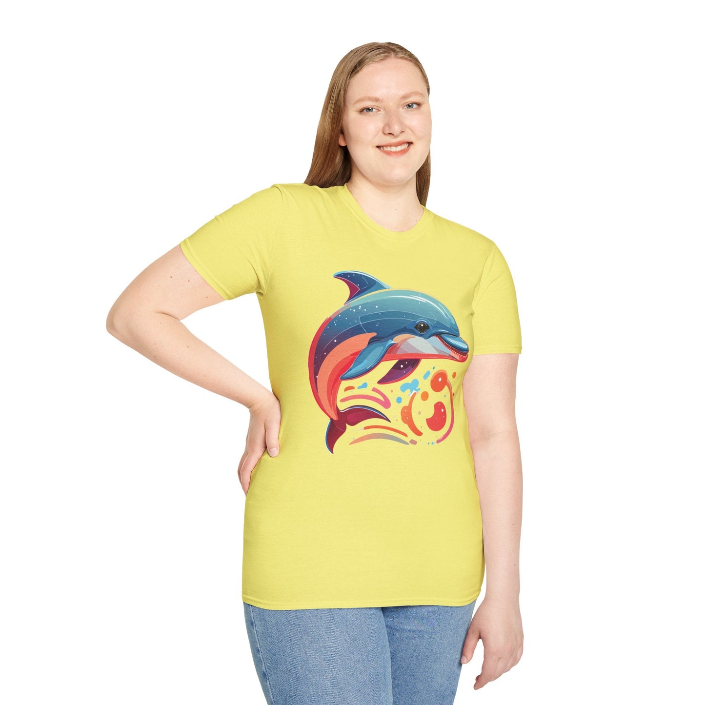 Gildan Softstyle Dolphin Shirt Unisex Short Sleeve Tee 100 Percent Ring Spun Cotton Comfortable Wear