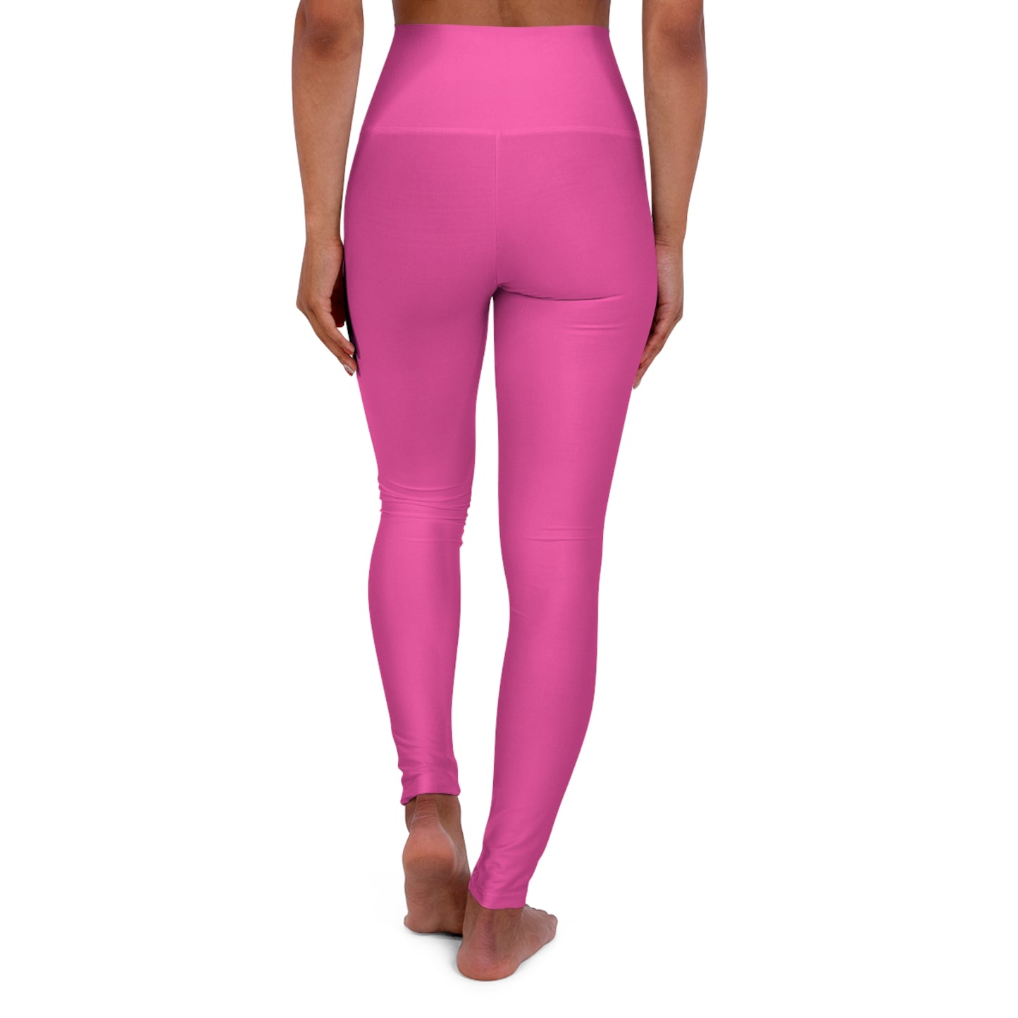 High-Waist Deep Pink Yoga Leggings Women's Seamless Poly-Span Stretch Hot Pink Workout Everyday Activewear