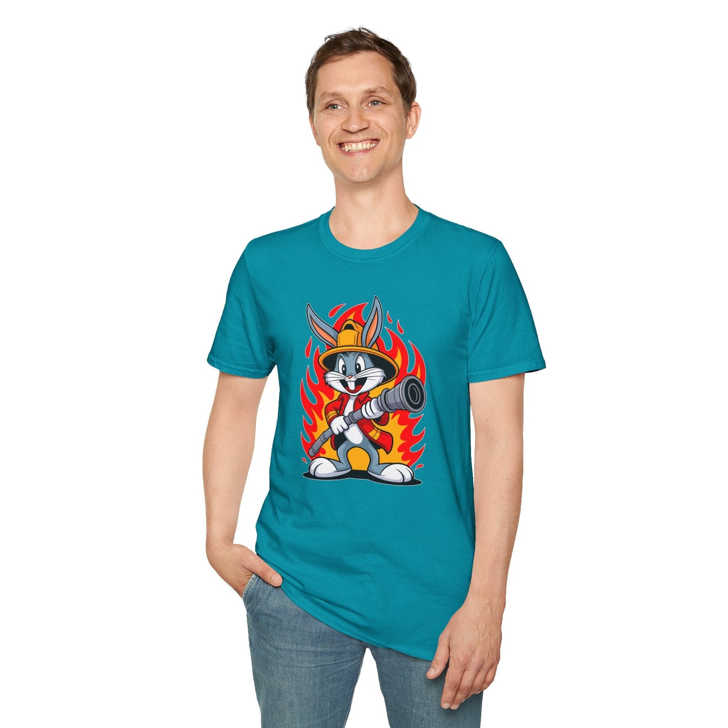Bugs Bunny T Shirt Unisex Cartoon Graphic Tee 100 Percent Ring Spun Cotton Softstyle