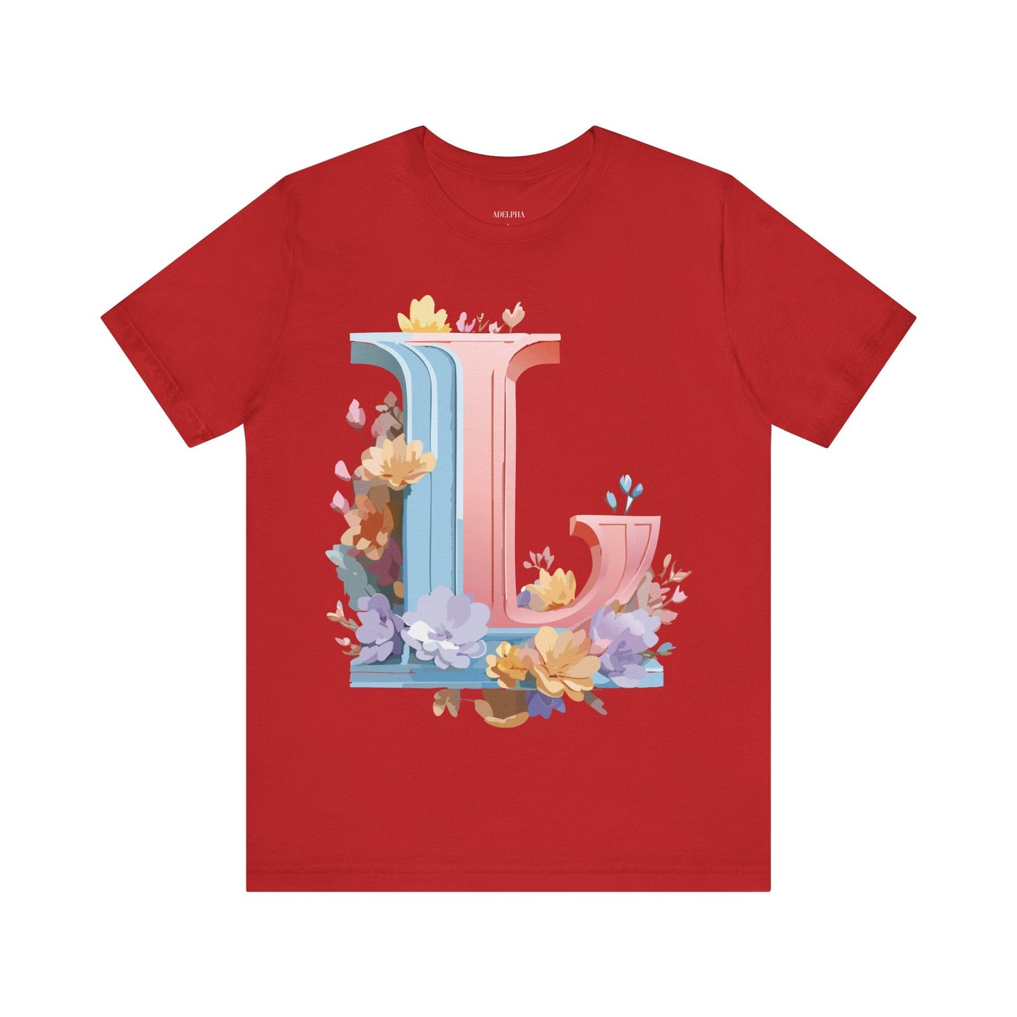 Letter L Shirt Graphic T Shirt Unisex Short Sleeve Vintage Inspired Artwork By Adelpha