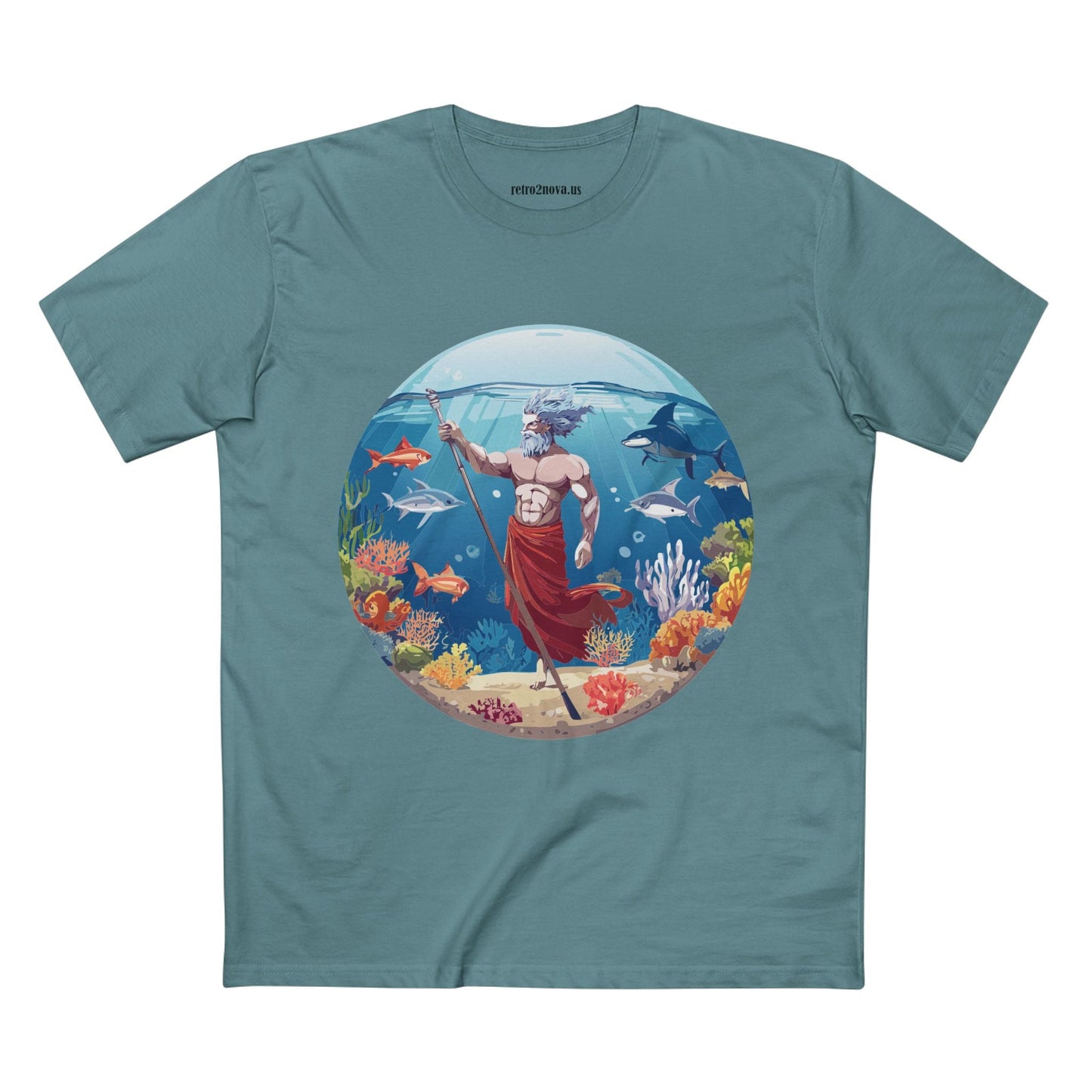 Retro2Nova Ocean Shirt Unisex Premium Cotton Tee With Original Art Design OP13 Exclusive Edition