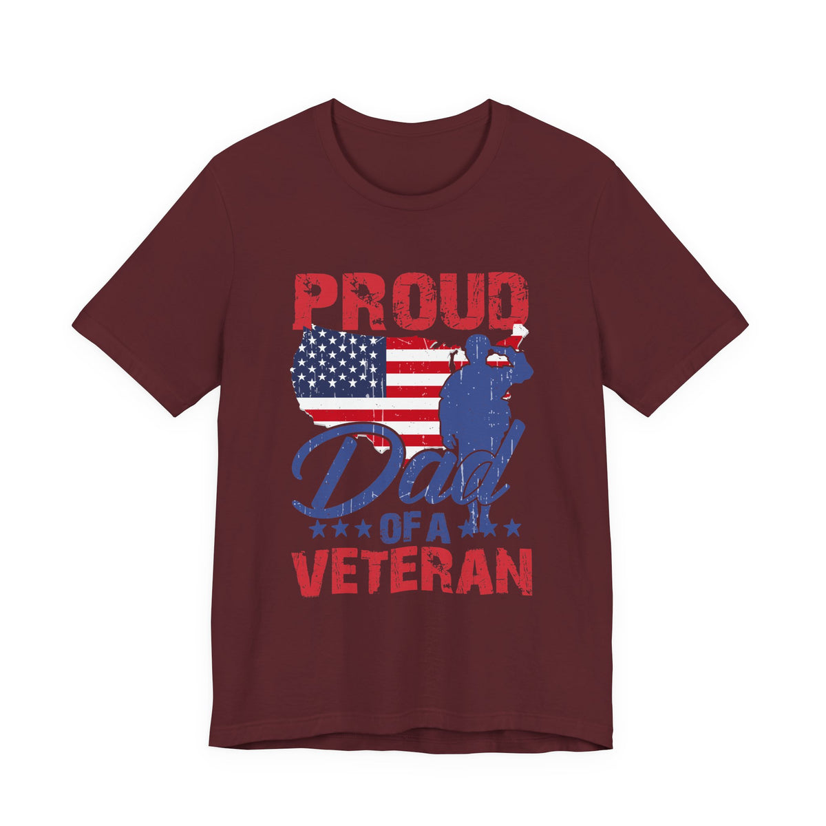 Proud Dad of a Veteran T-Shirt American Flag Veteran Dad Unisex Cotton Tee v9