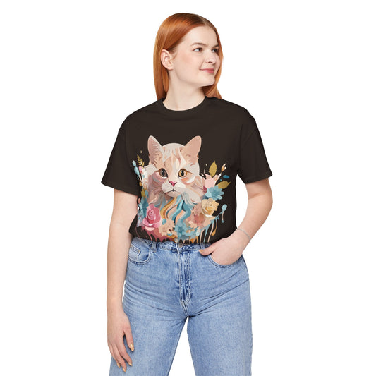 Cat Graphic Unisex 100 Cotton Vintage Design Tee 8