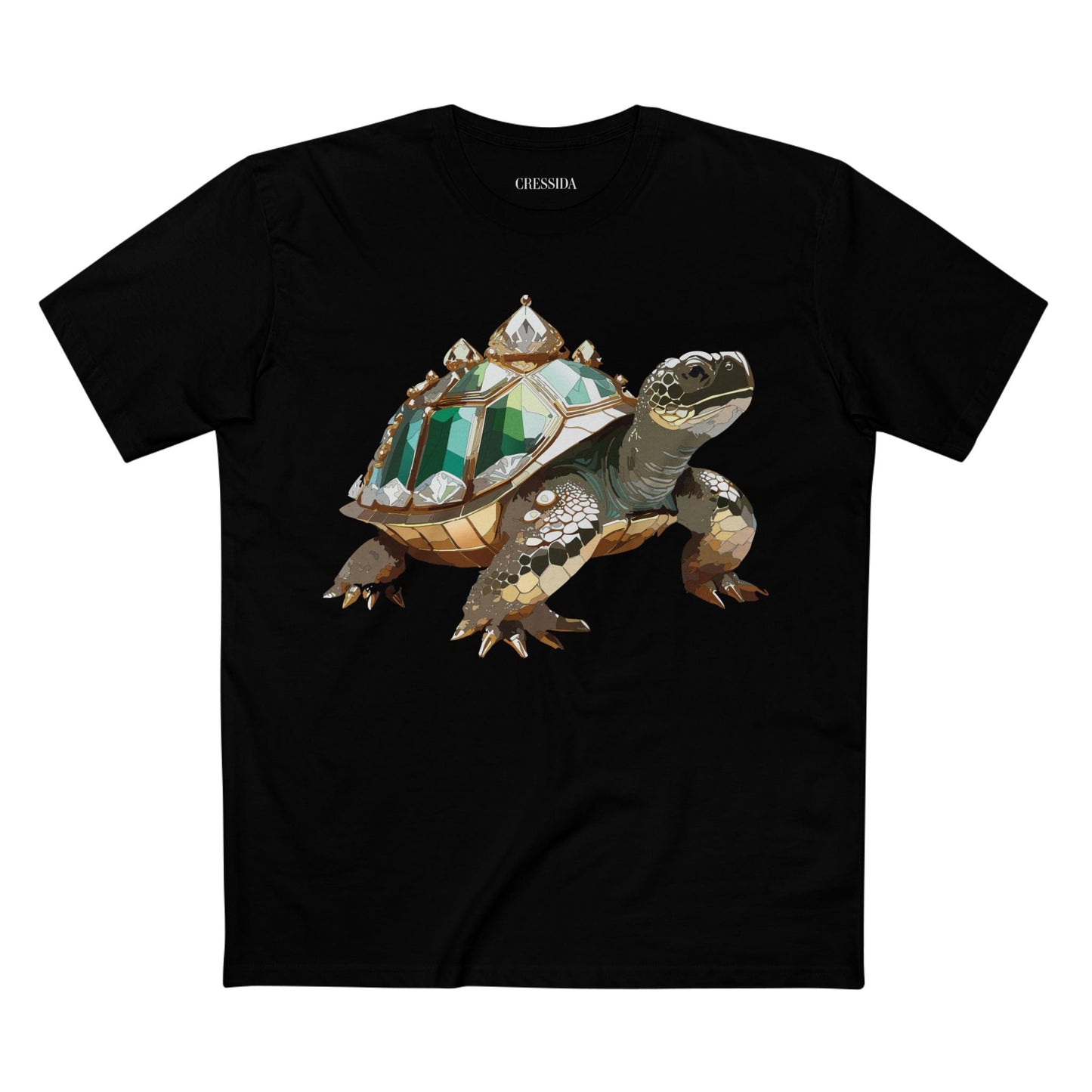 Turtle Graphic Unisex 100 Cotton Tee With Unique Animal Golden Medallion Art Design 32