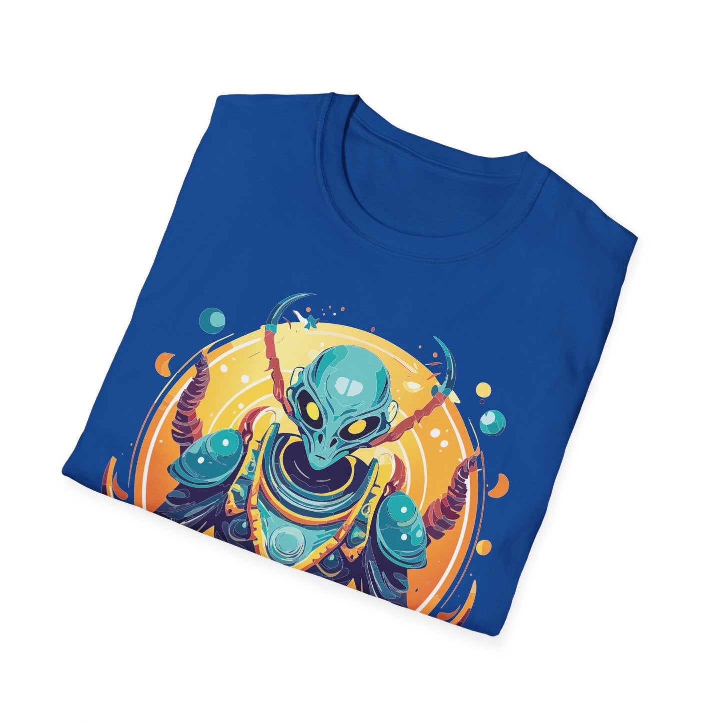 Alien Graphic Unisex Cotton Softstyle UFO Artwork Tee 16