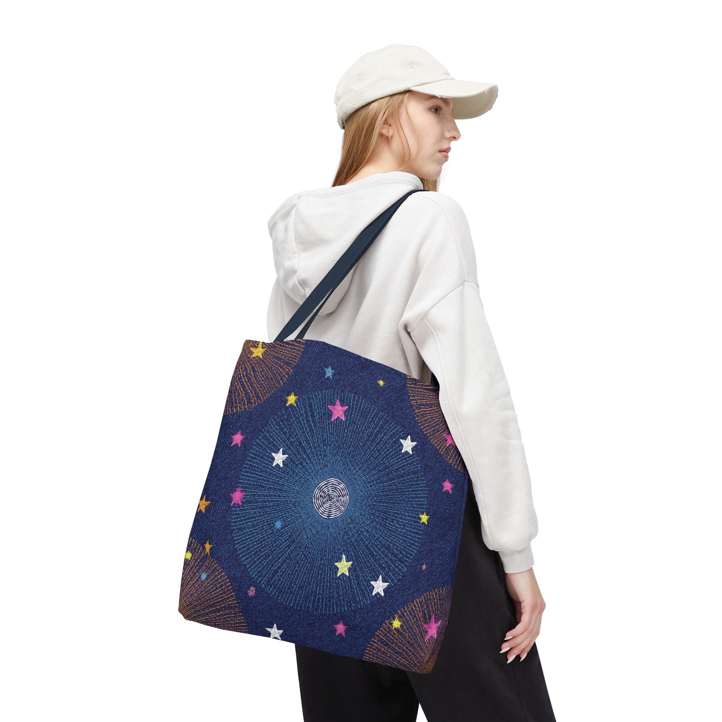 Denim Fabric Imitation Print Unisex Canvas Bag Poly Spun 3 Sizes Tote Bag 183-8