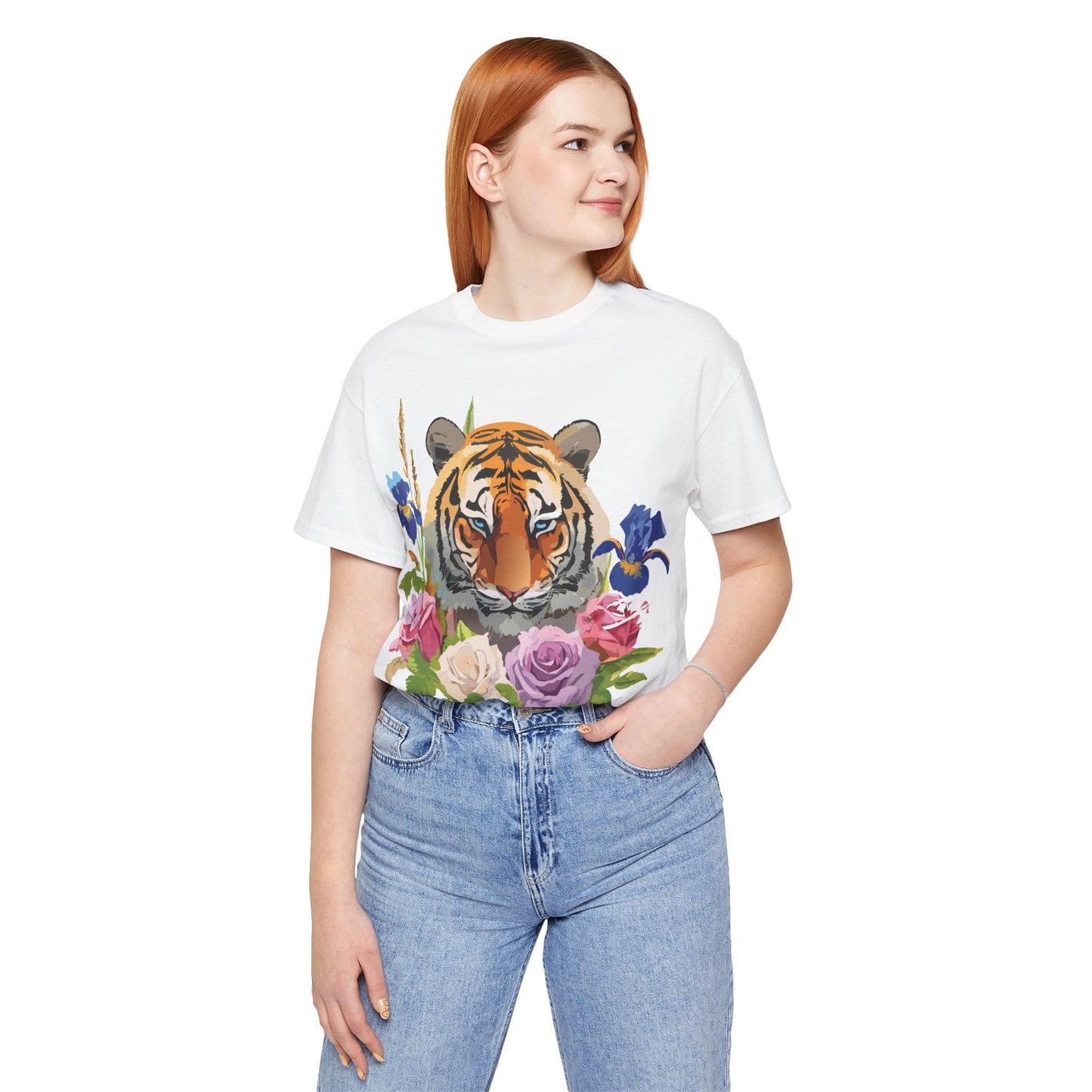 Tiger Graphic Tee Unisex Short Sleeve Tee With Vintage Inspired Artwork By Adelpha