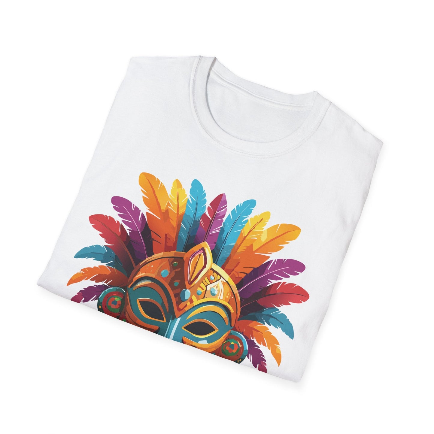 Unisex Gildan Mask T Shirt Softstyle 64000 With Art Design Lightweight Cotton Tee