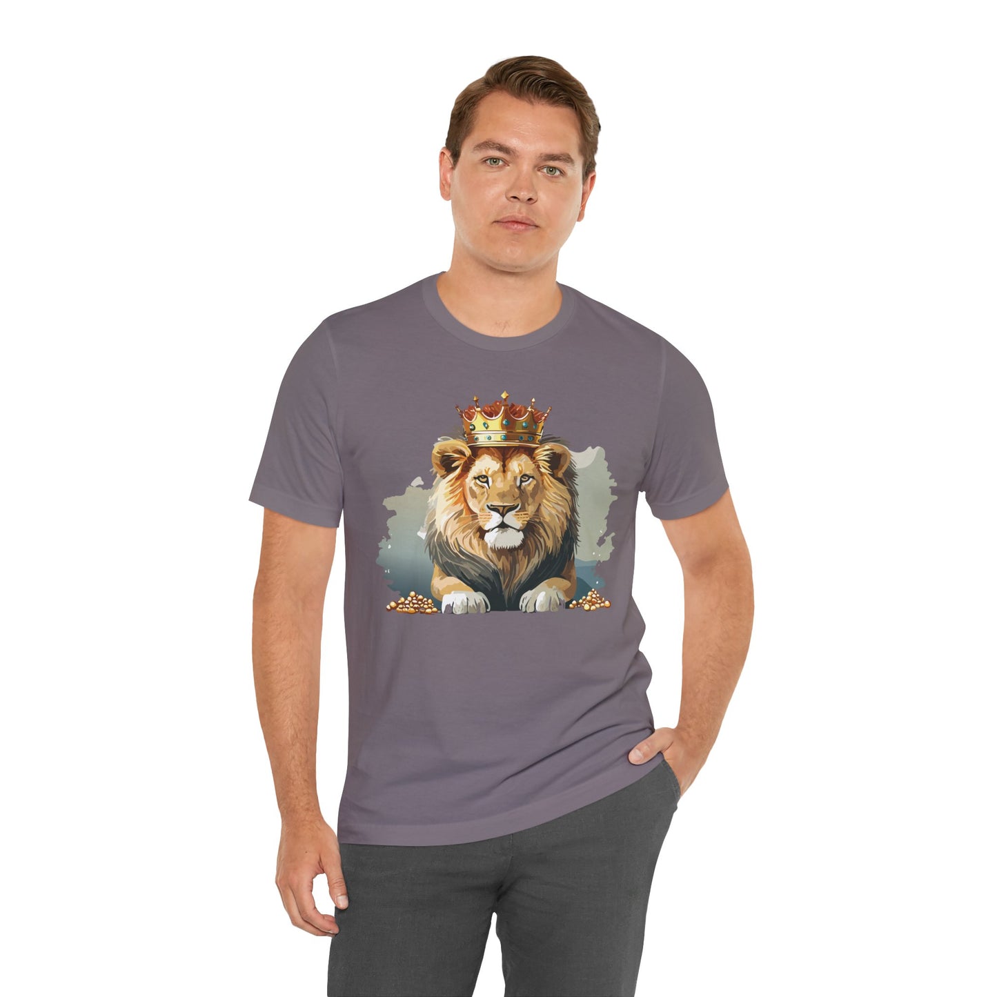 Majestic Lion Crown T-shirt, Animal Shirt, Lion Tee, Unisex Top, Birthday Gift, Shirt with Animal design