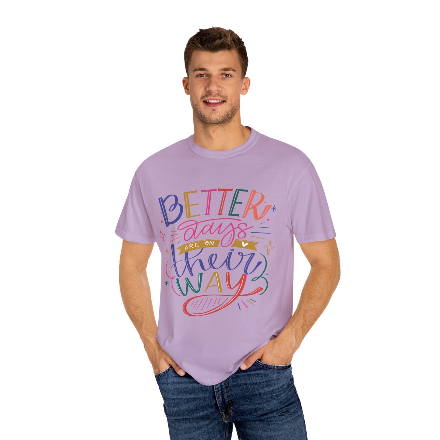 T-shirt unisexe avec design artistique et imprimé de citations positives