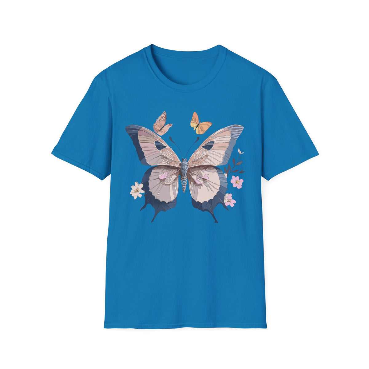 Pastel Butterfly Floral Wings Graphic Design Unisex 100 Cotton Gildan T-Shirt