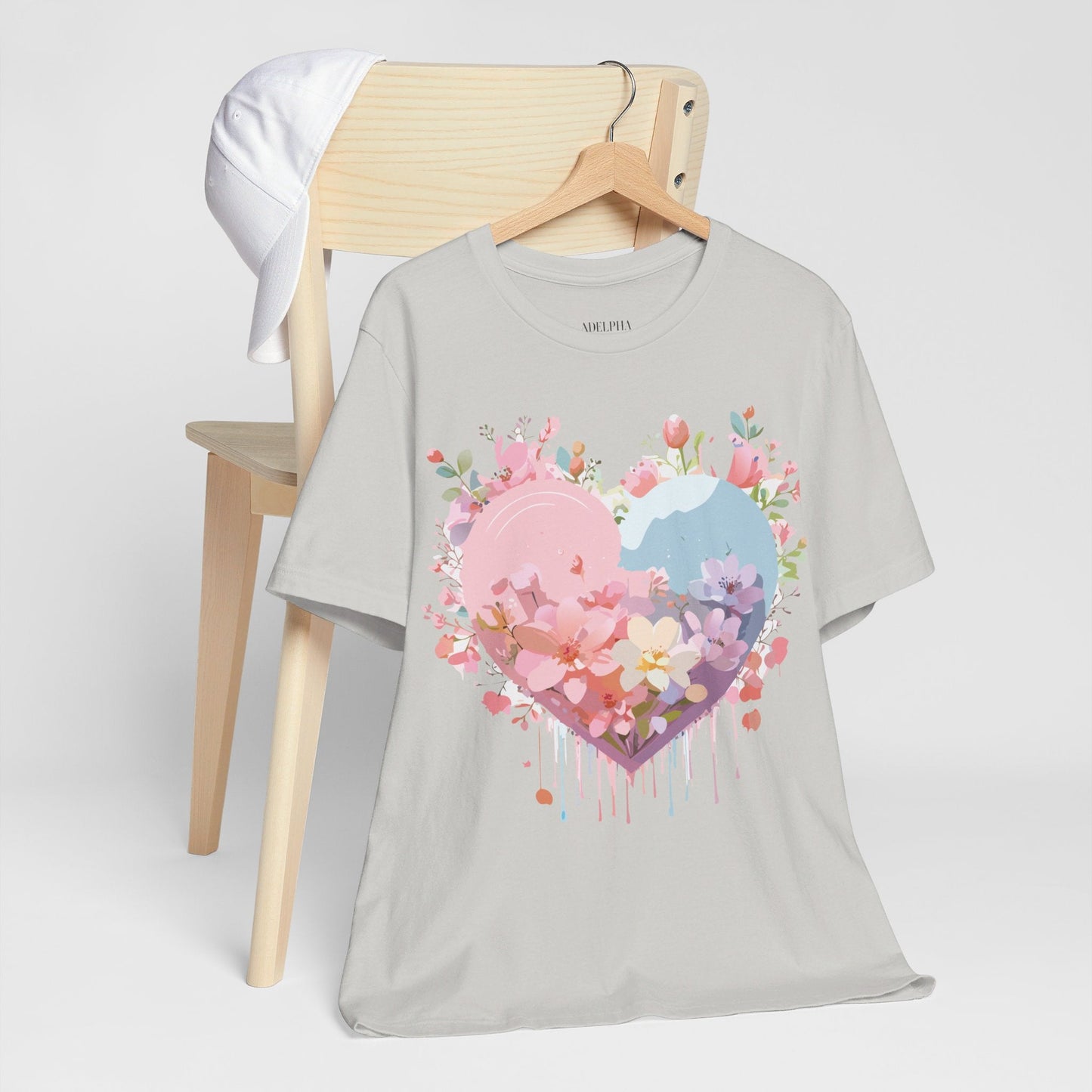 Valentine Day Graphic Unisex 100 Cotton Vintage Artwork with Love and Flower Design Tee 31