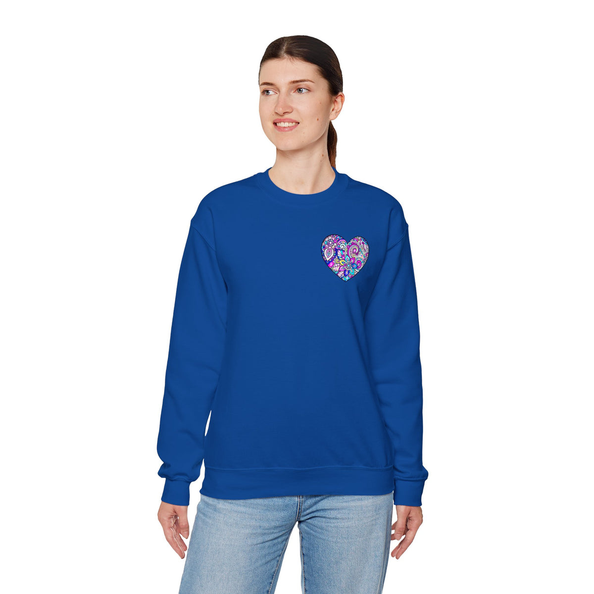 Small Heart Sweatshirt, Floral Heart Sweatshirt, Floral Love Sweatshirt, Valentine's Day Sweatshirt, Heart Floral Sweatshirt 101