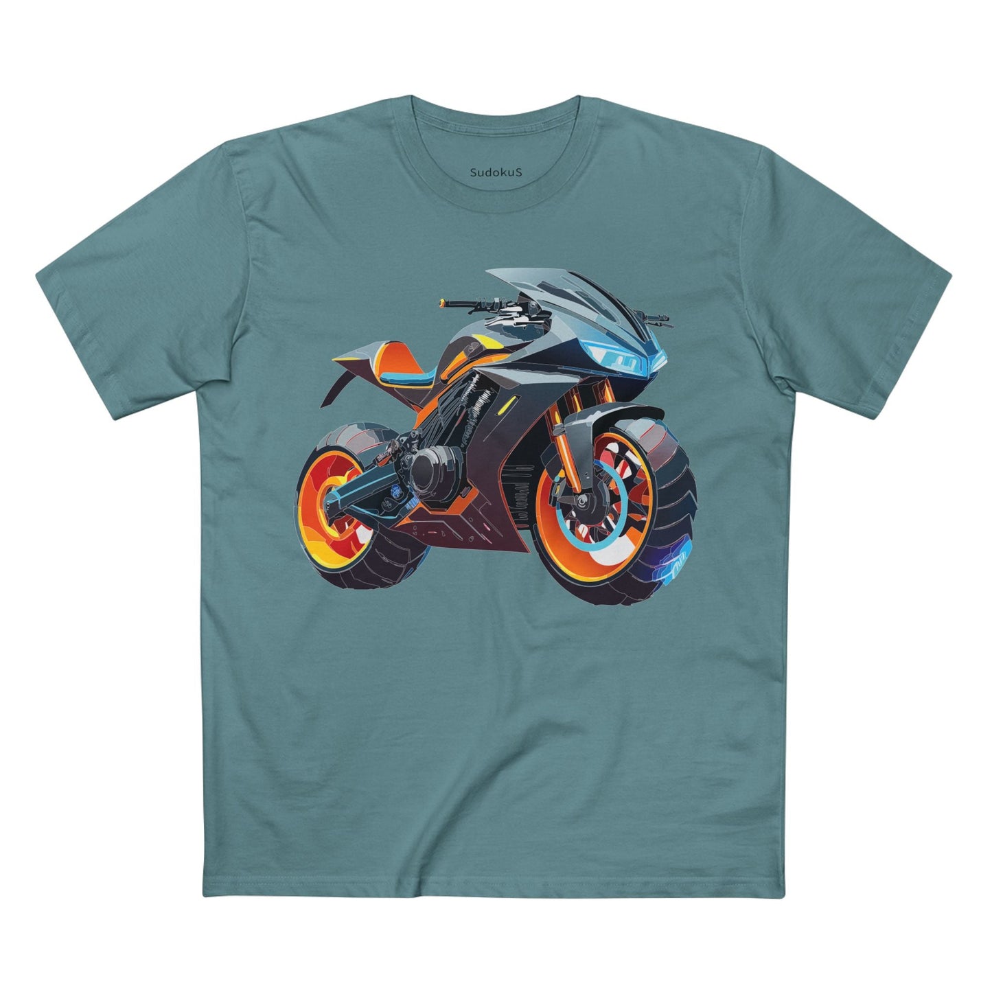 Moto Bike Graphic Unisex 100 Cotton Staple Tee 31