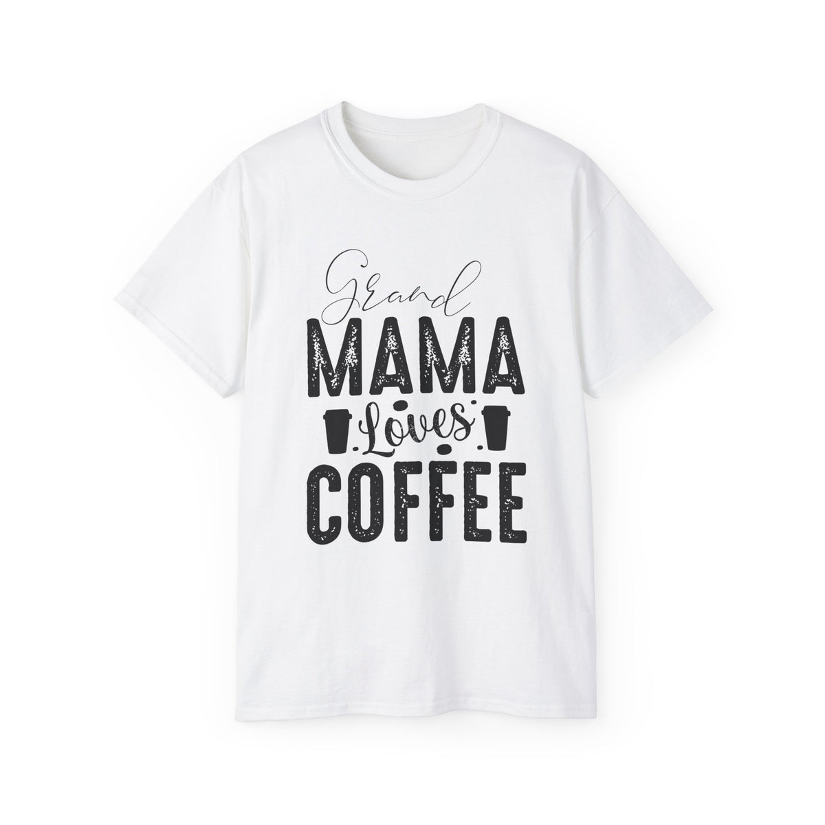 Mama Loves Coffee T-Shirt | Vintage Script Coffee Mom Tee