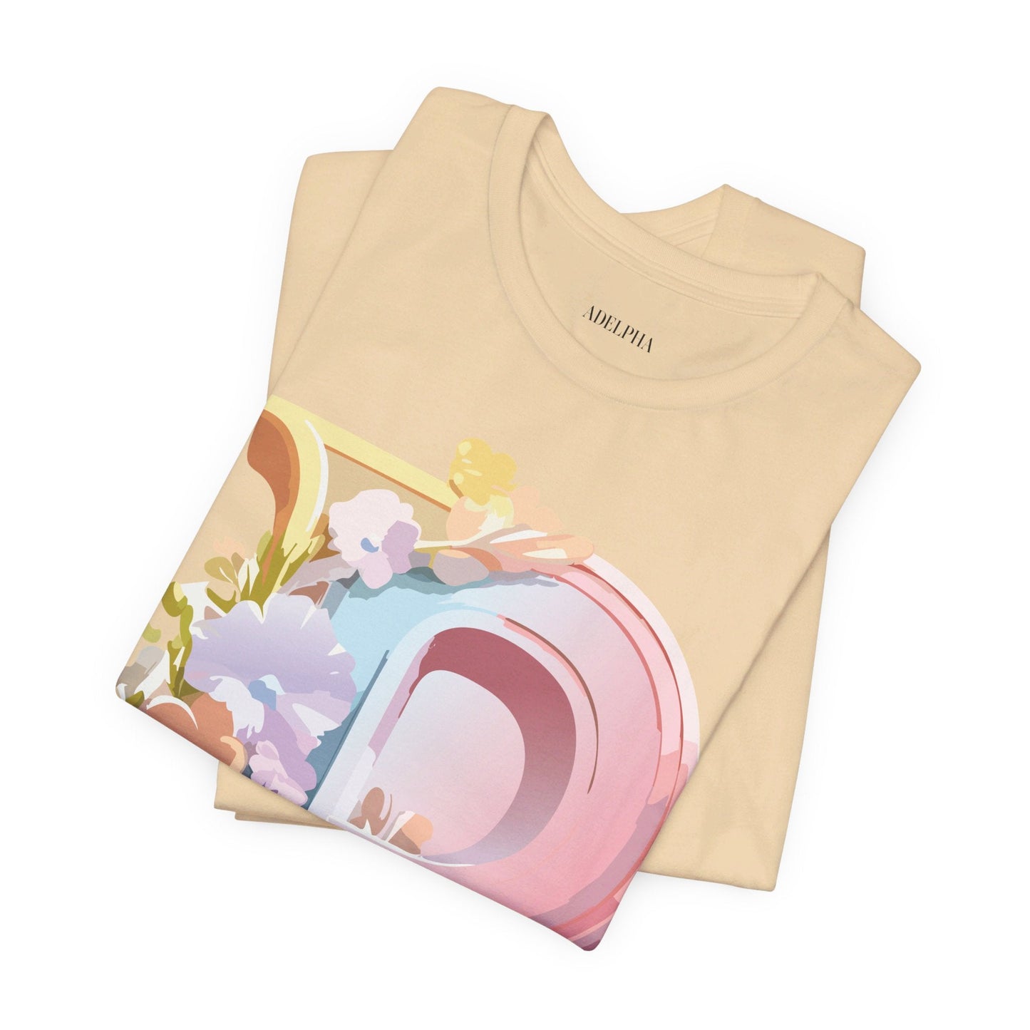 Adelpha Letter P Graphic Tee Unisex Vintage Inspired Art Design Jersey Short Sleeve Shirt