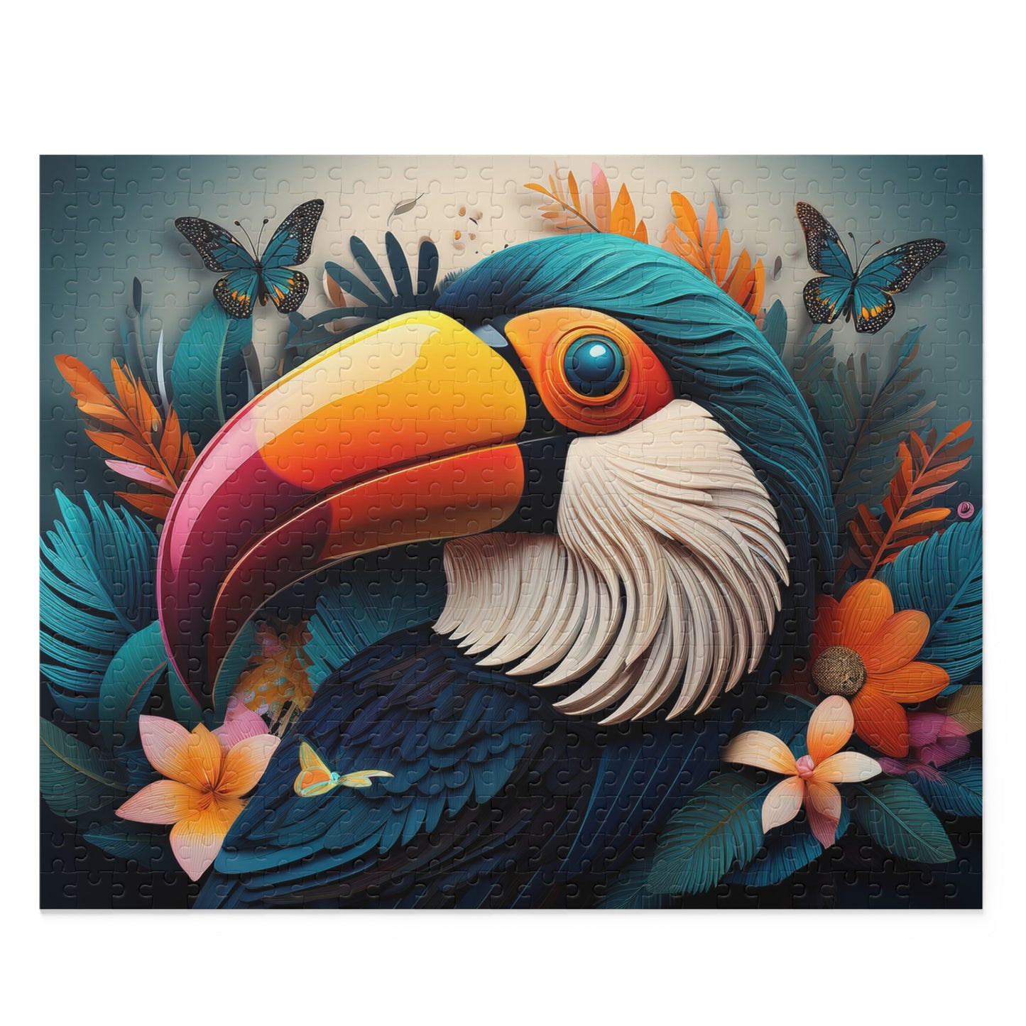 Puzzles-36 Kids Toucan Puzzle 500-Piece  Floral Toucan Puzzle 500-Piece, Birds Kids Puzzles Size: 16" x 20",  Ages 9+