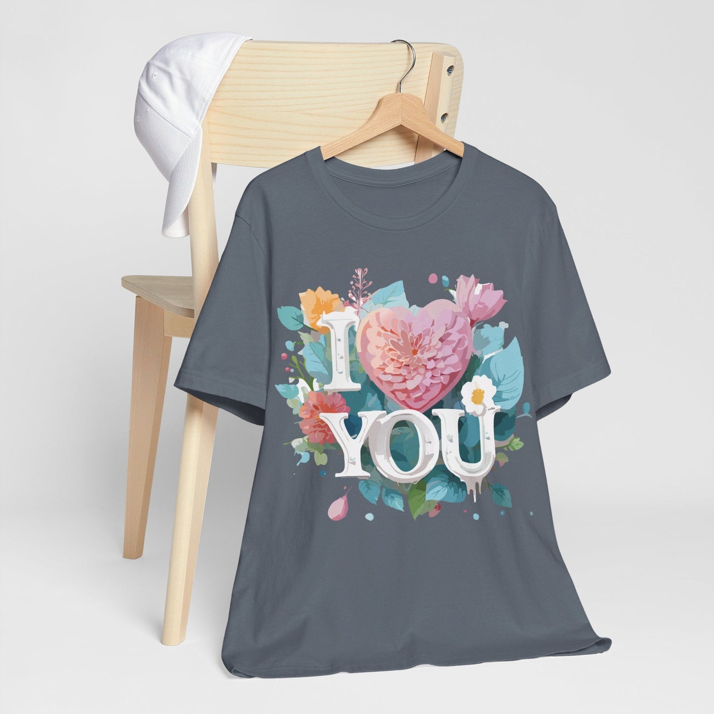 Valentine Day Graphic Unisex 100 Cotton Vintage Artwork with Love and Flower Design Tee 9