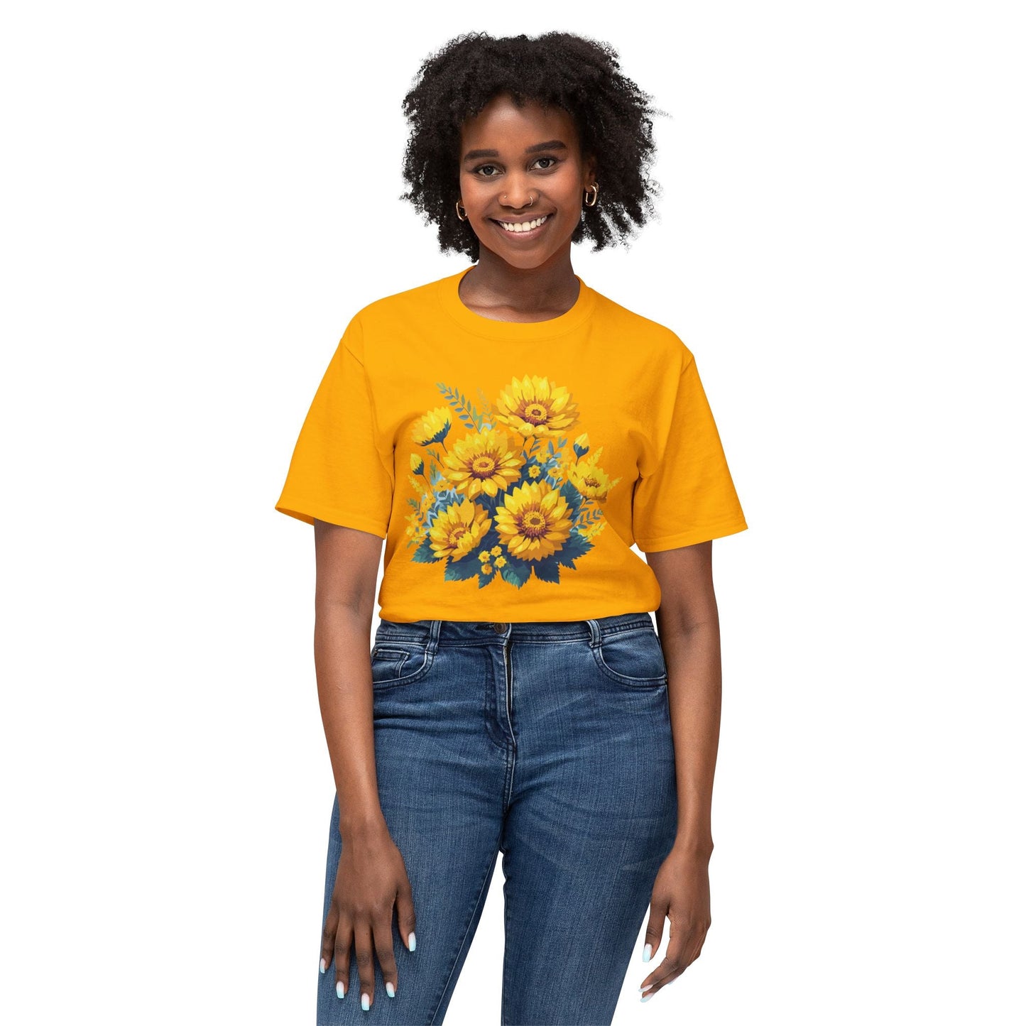 Floral T Shirt Vintage Flowers Unisex Art Print Tee 100 Percent Cotton Made In USA Floral Design