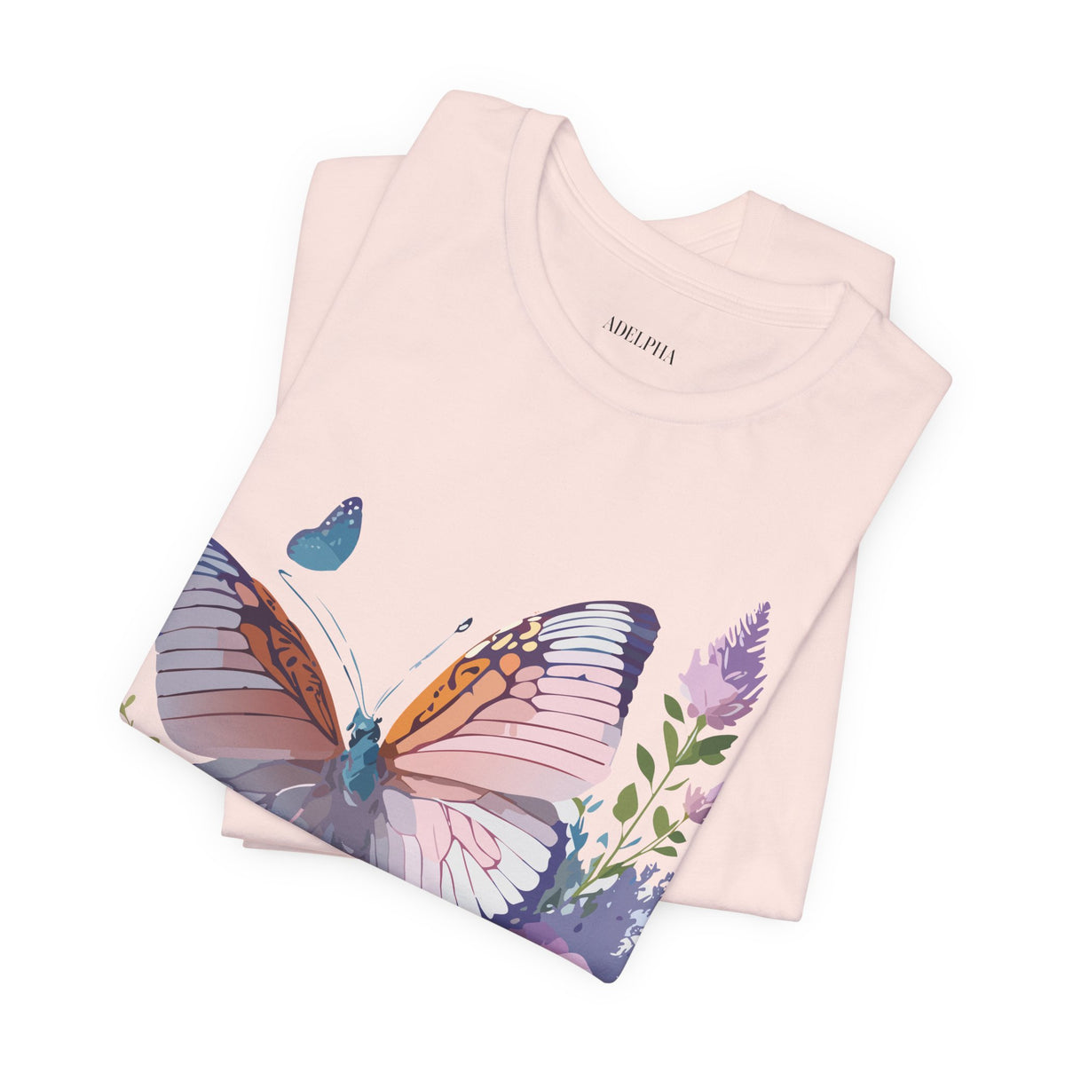 Butterfly Graphic Unisex Cotton Bella+Canvas Tee with Art Design n08