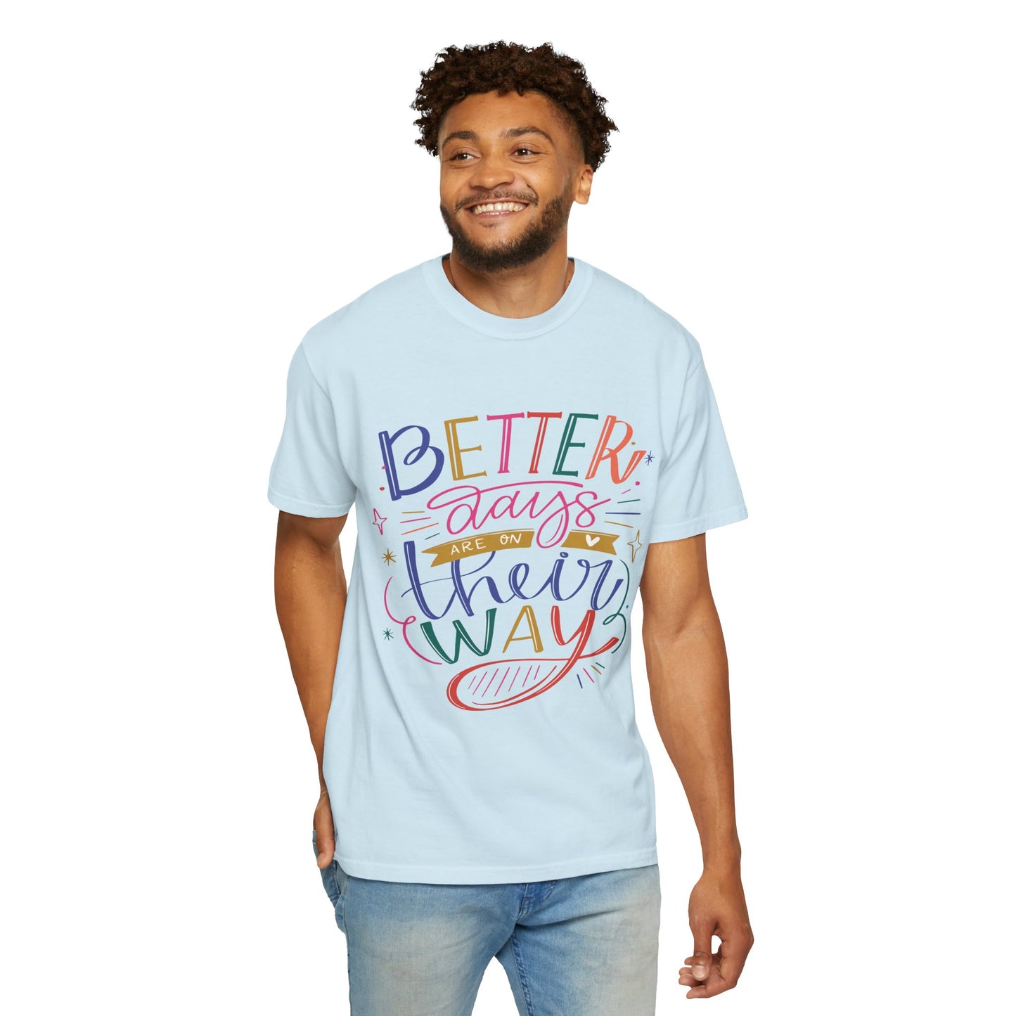 T-shirt unisexe avec design artistique et imprimé de citations positives