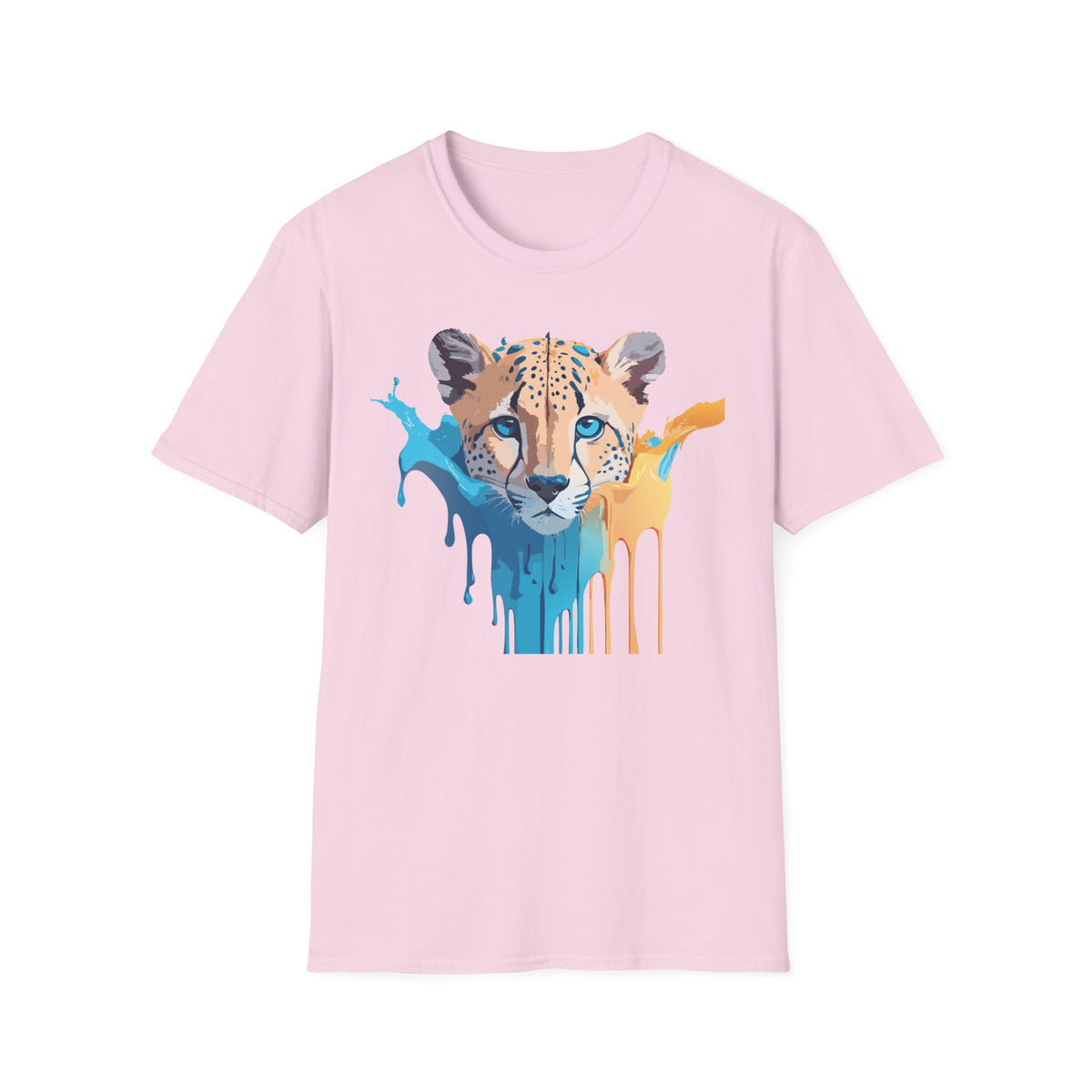 Color Splash Cheetah T-Shirt | Animal Face Art Tee