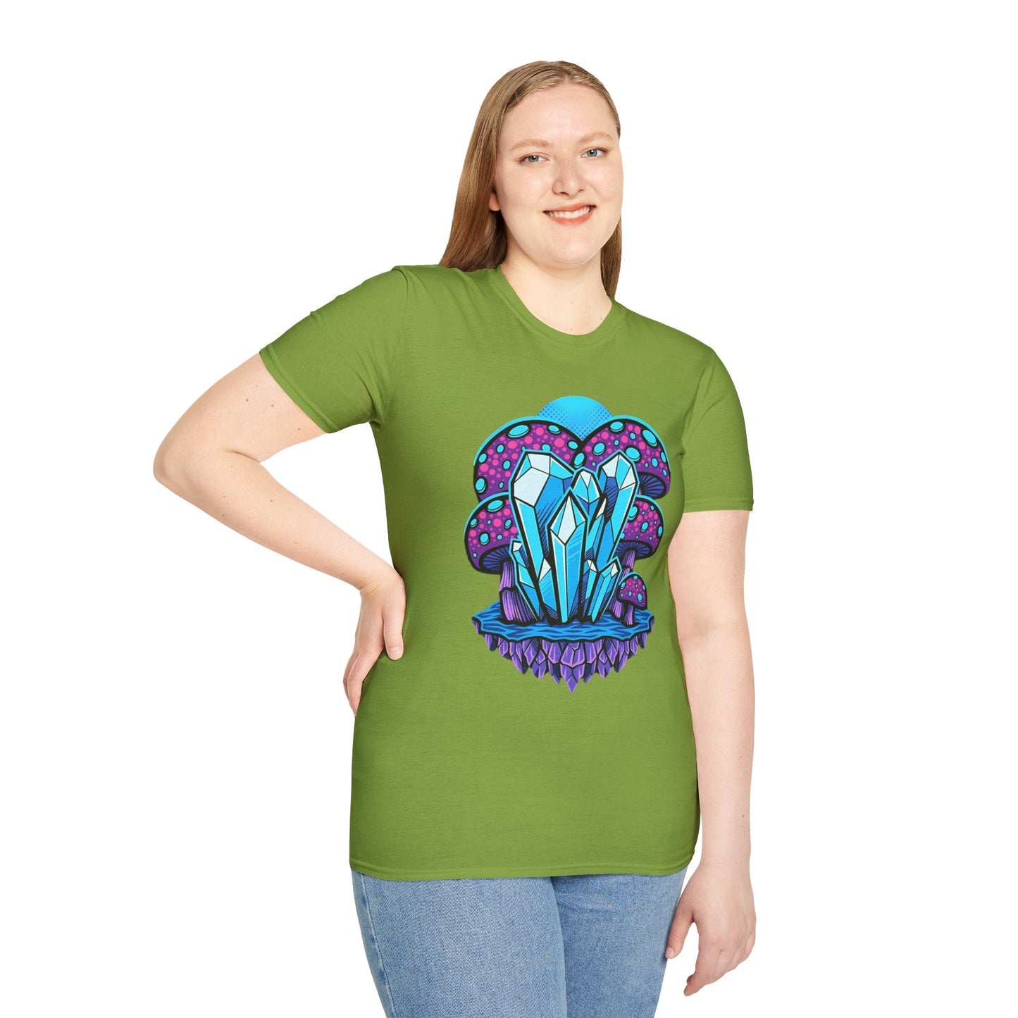 Mashroom Tee Shirt Softstyle Gildan 64000 100 Percent Ring Spun Cotton Breathable Funny Fungus