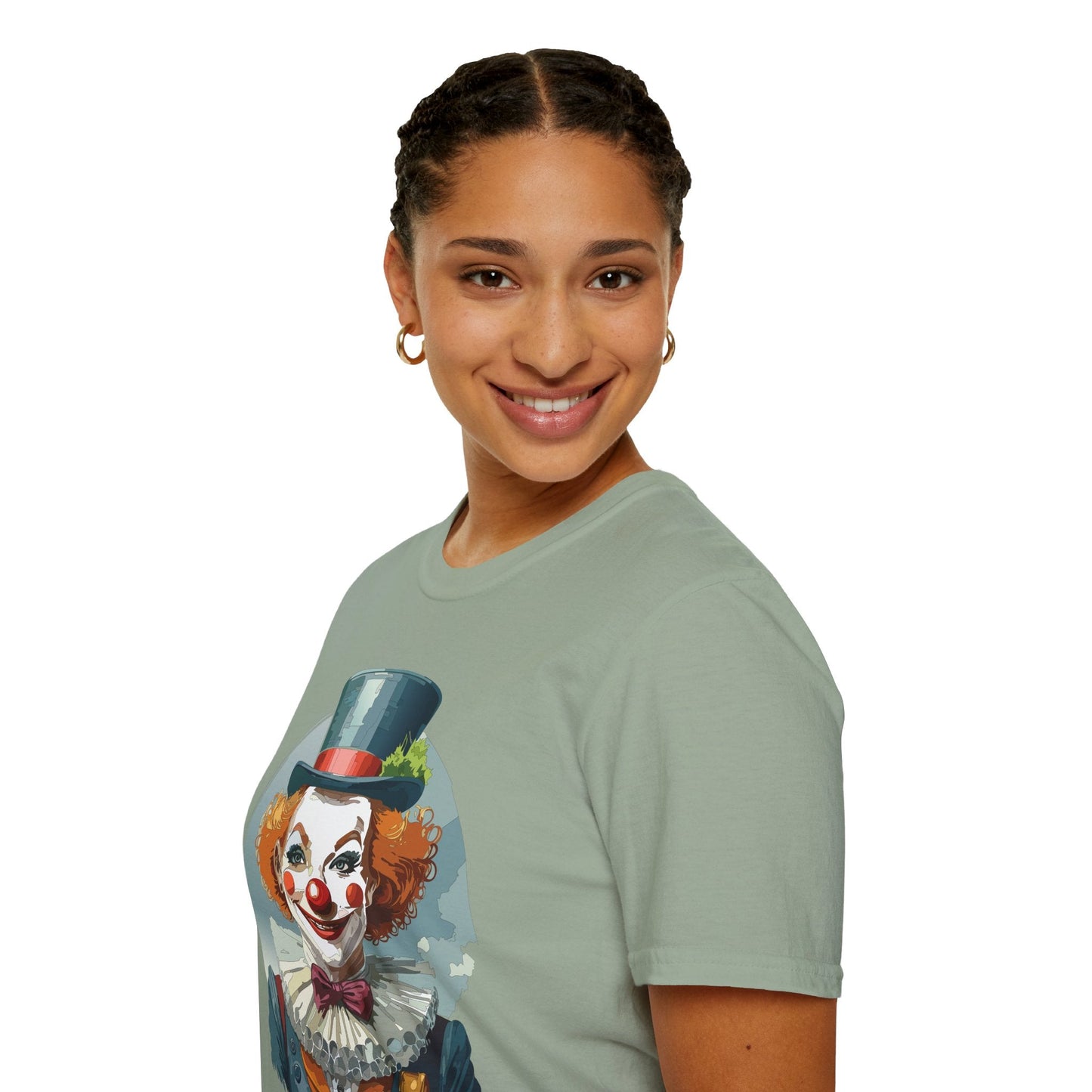 Unisex Clown Shirt Funny Man Circus Design Hundred Percent Ring Spun Cotton Gildan Softstyle Tee
