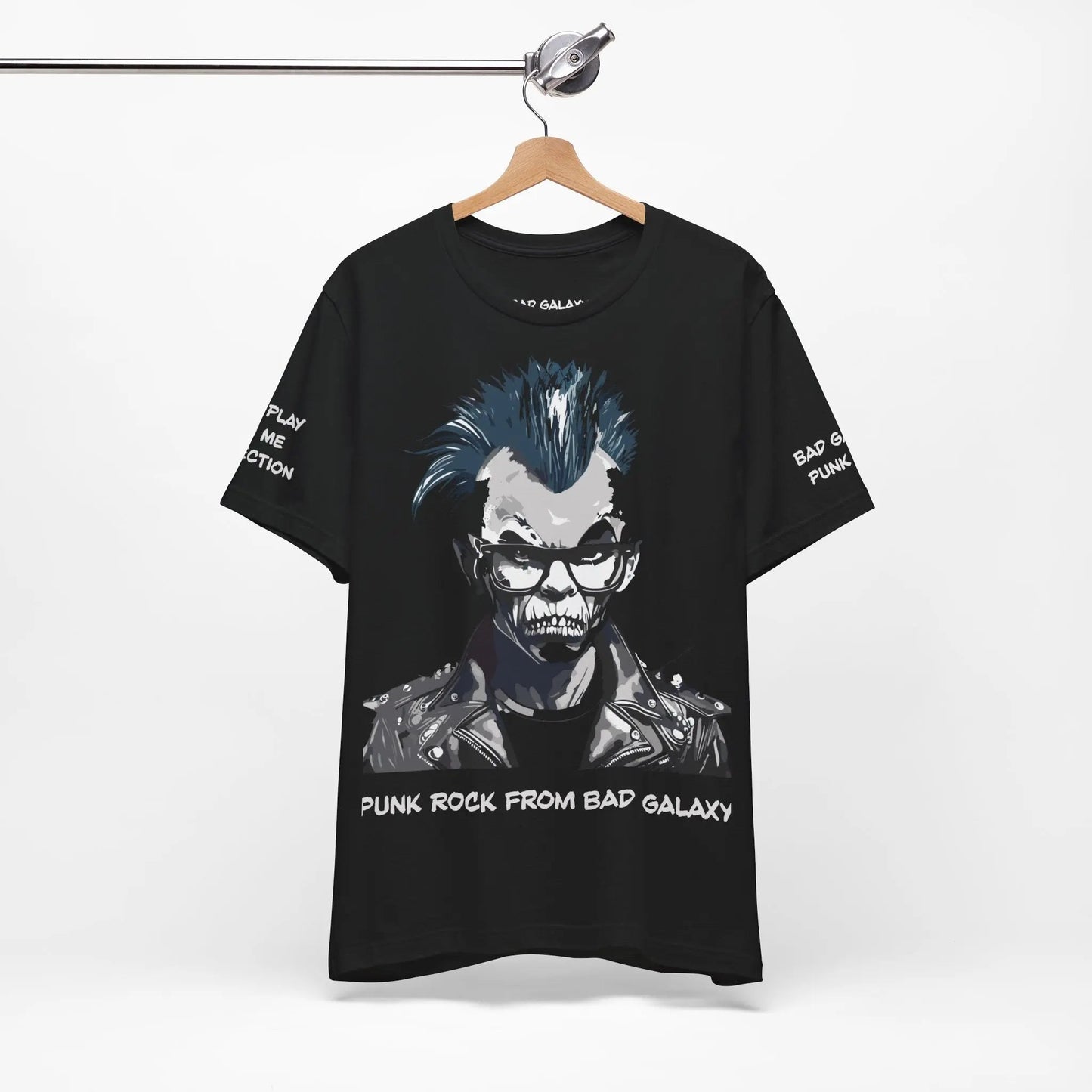 Punk Rock Tee Shirt From Bad Galaxy 100 Percent Cotton Eco Friendly Inks Made To Order USA Designed