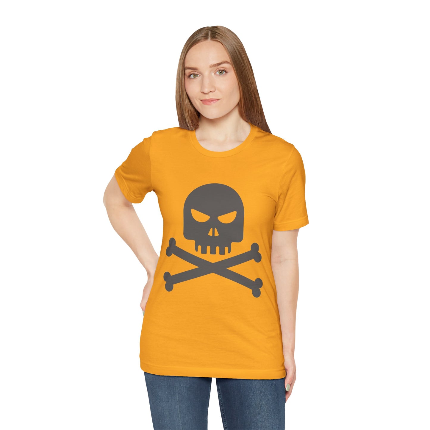 Unisex-T-Shirt aus Baumwolle mit Totenkopf