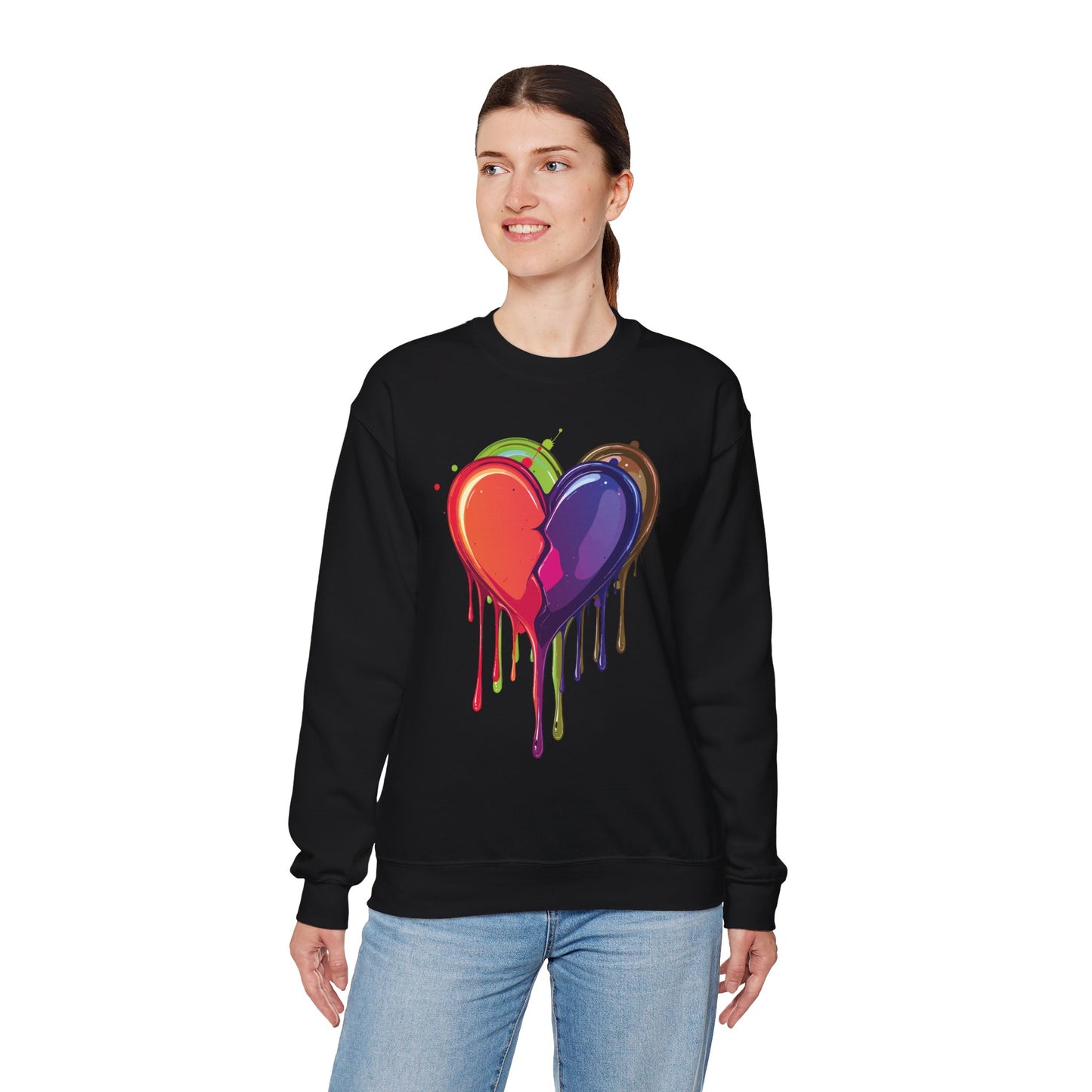 Double Bleeding Heart Sweatshirt, Big Heart Sweatshirt, Love Sweatshirt, Valentine's Day Sweatshirt, Heart Sweatshirt 119