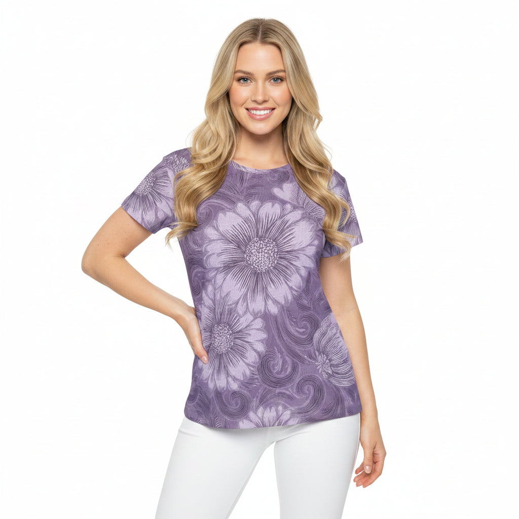 Women Poly Shirt with Floral Print F258