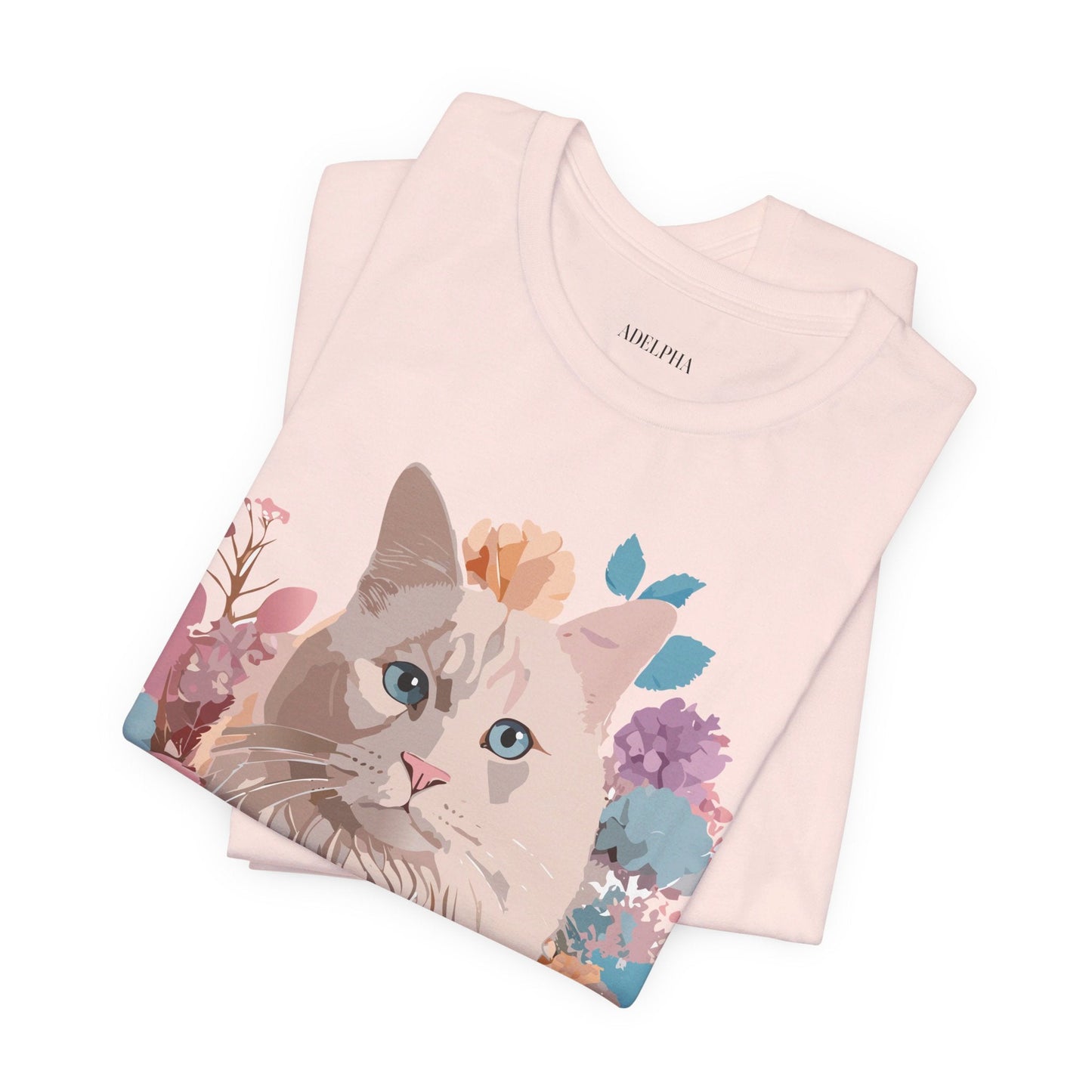 Cat Graphic Tee Unisex Short Sleeve Shirt With Vintage Art Adelpha