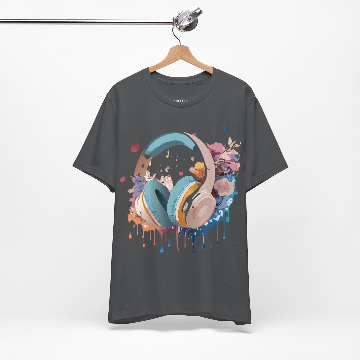 Music Graphic Unisex 100 Cotton Vintage Art with Musical Elements Tee 1