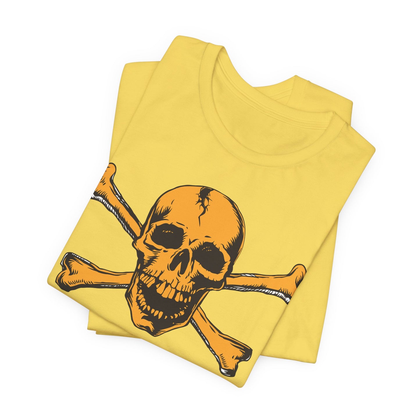 Orange Skull Graphic Design Tee, Skull Shirt, Vintage Tees, Art Design T-Shirt, Vintage Graphic Tee, Art Shirts with Skulls