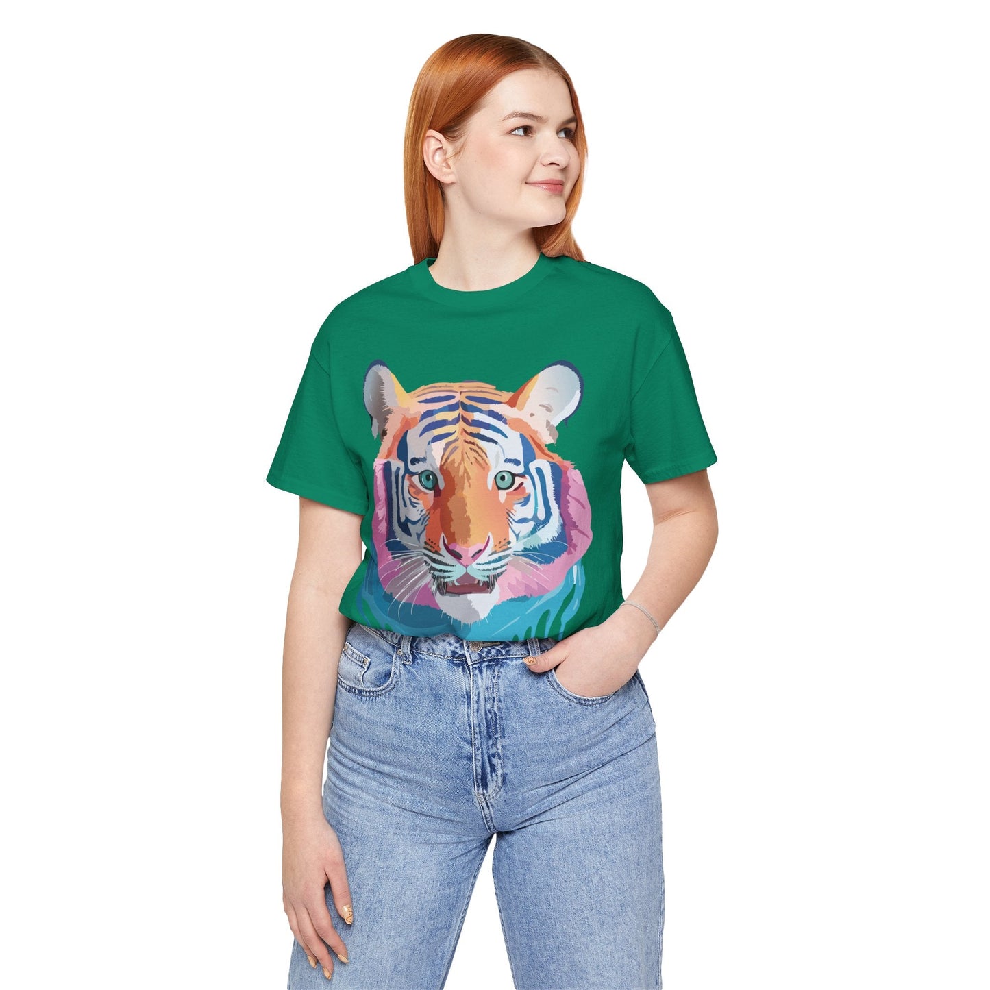 Tiger Graphic Unisex 100 Cotton Vintage Art with Animal Tee 17
