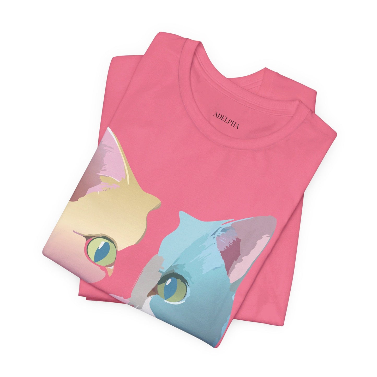 Cat Graphic Tee Unisex Short Sleeve Shirt Vintage Style Adelpha