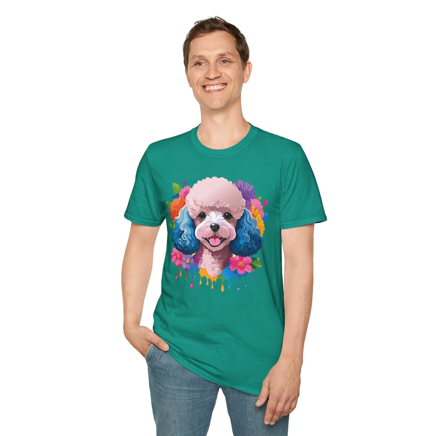 Unisex Dog Shirt Softstyle Tee 100 Percent Cotton Animal Print
